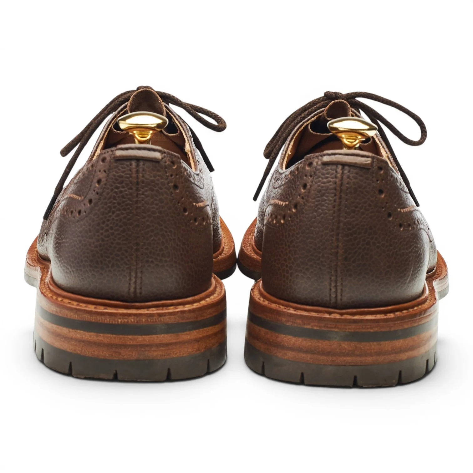 '7047' Brown Grain Leather Derby Brogues UK 9 - Image 4
