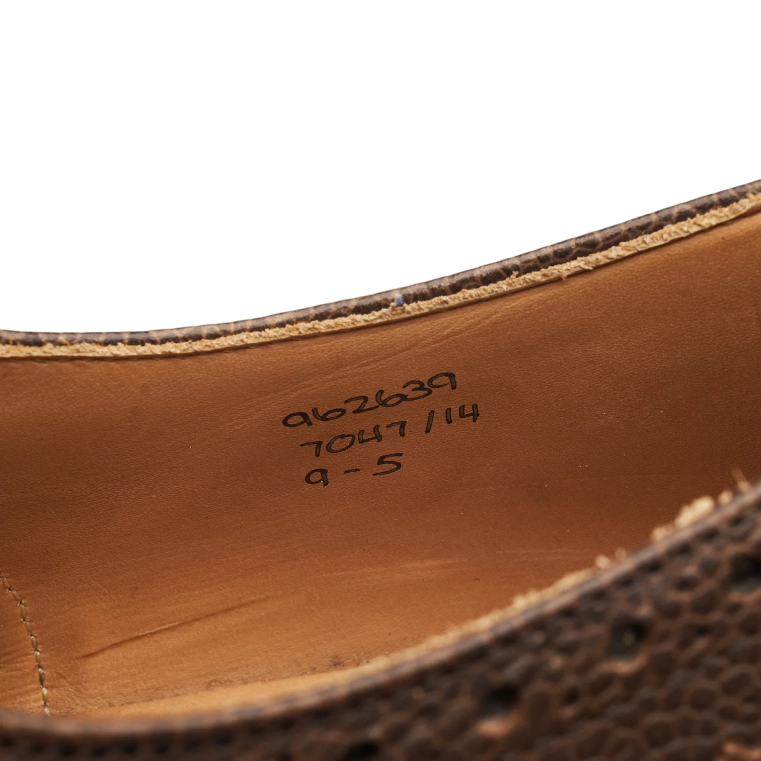 '7047' Brown Grain Leather Derby Brogues UK 9 - Image 7