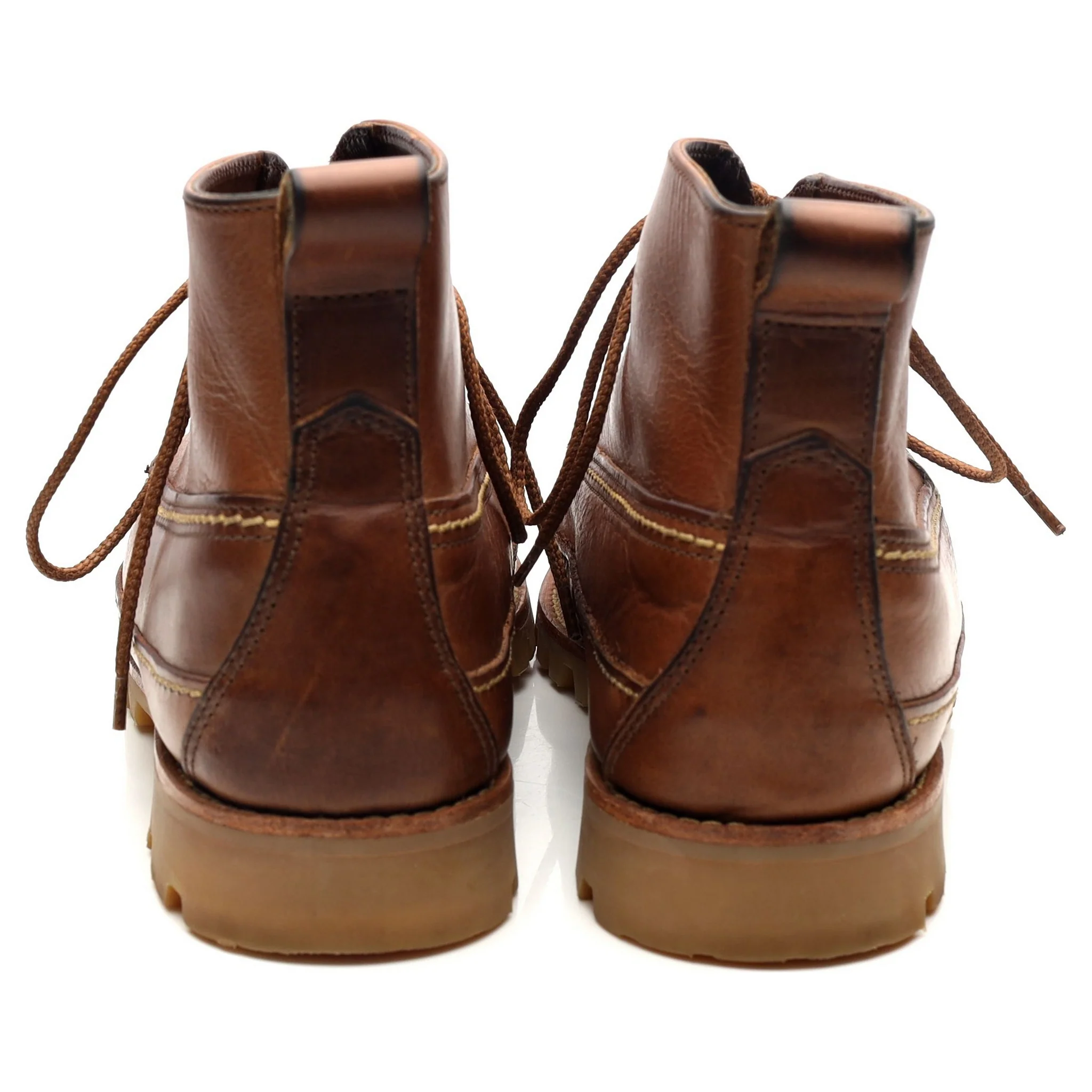 Brown Leather Camp Boots UK 9 US 9.5 D - Image 4