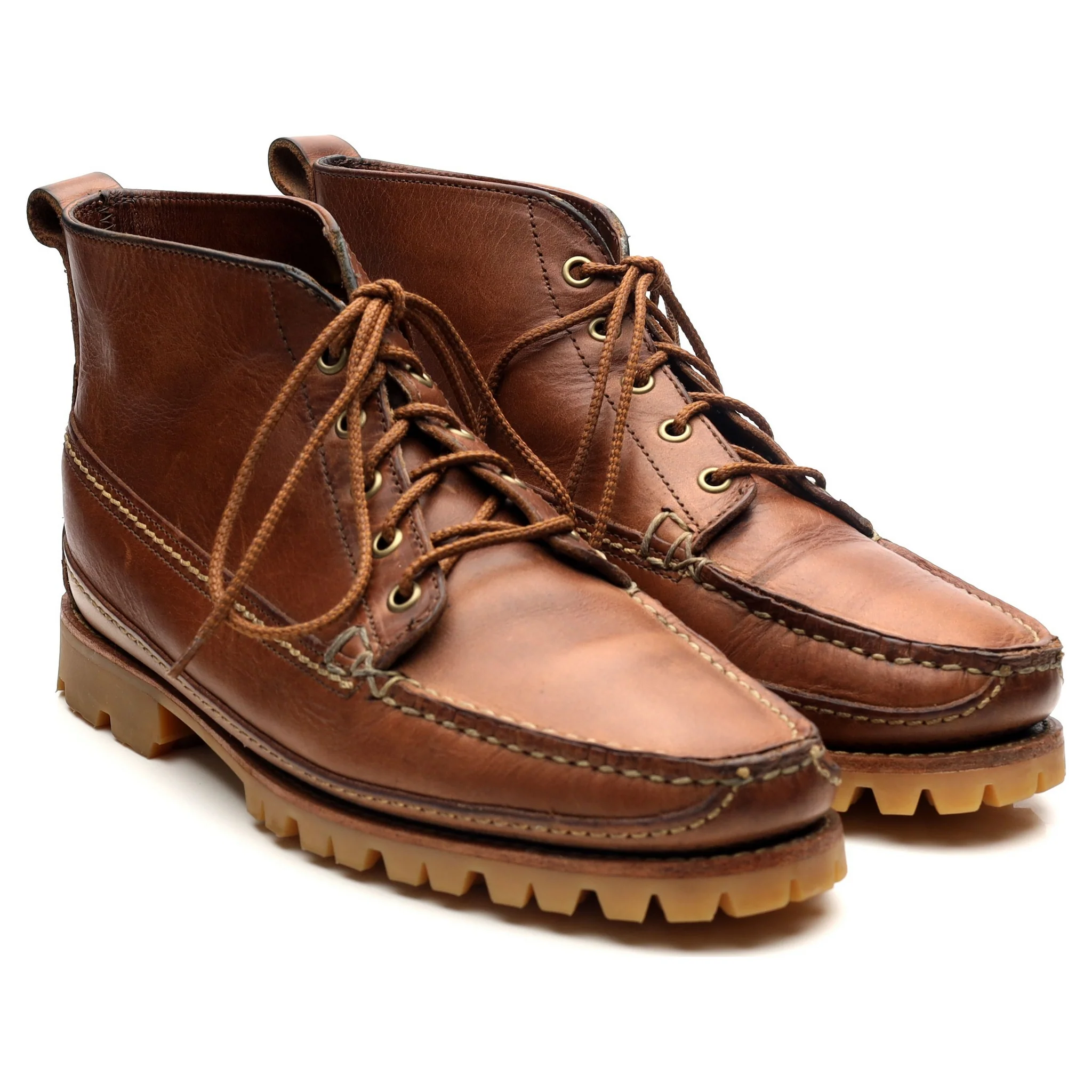 Brown Leather Camp Boots UK 9 US 9.5 D - Image 7