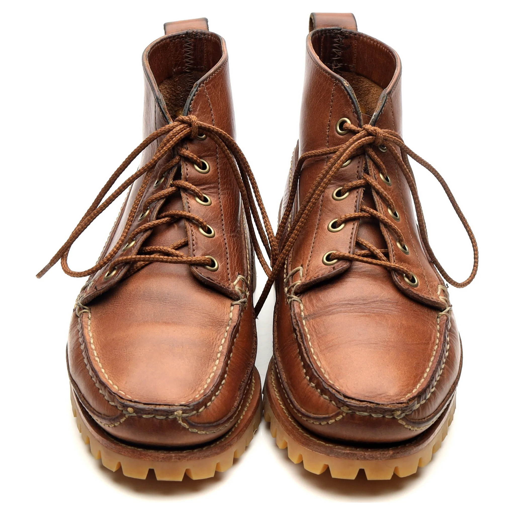 Brown Leather Camp Boots UK 9 US 9.5 D - Image 9