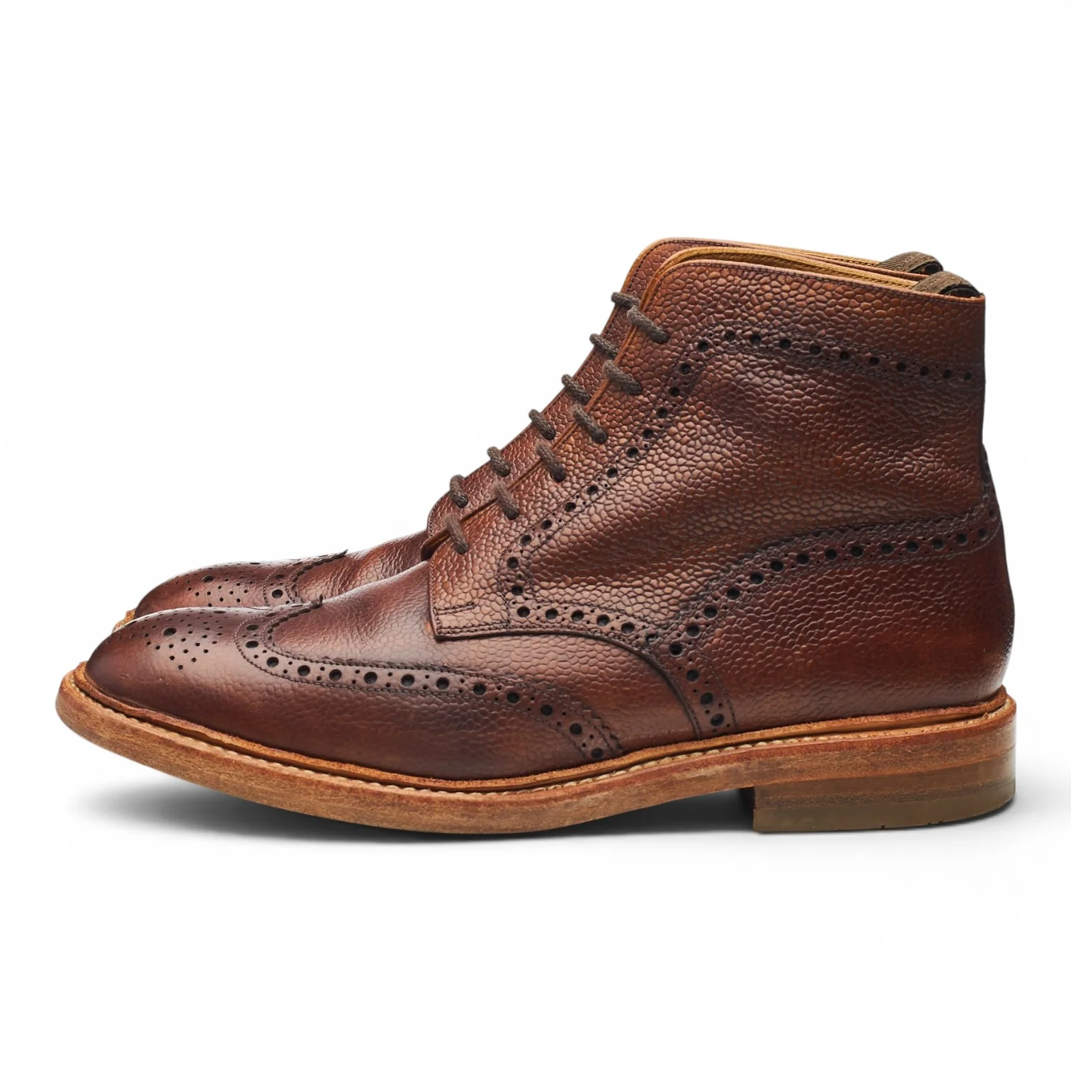 Next Brown Leather Brogue Boots UK 7 F - Image 3