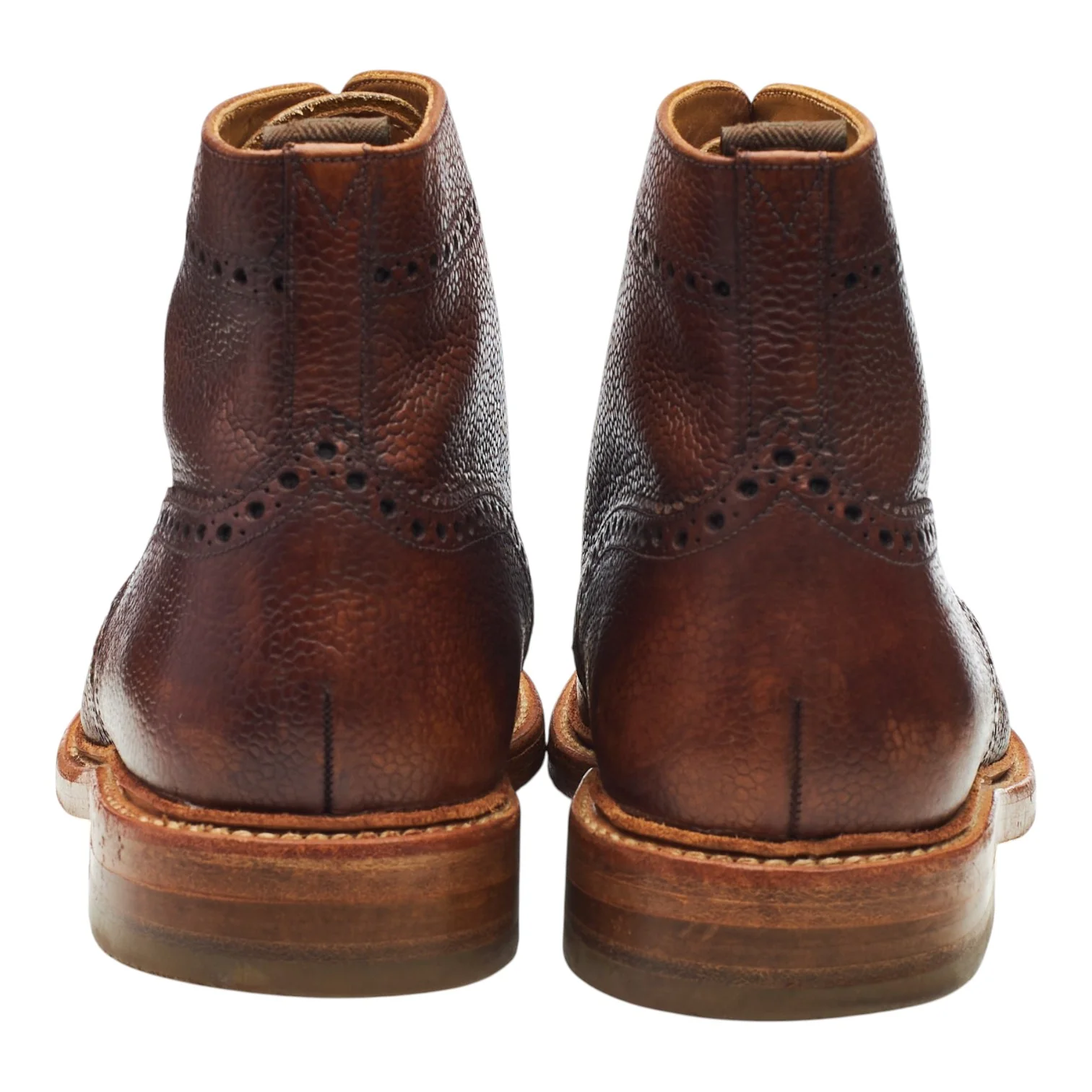 Next Brown Leather Brogue Boots UK 7 F - Image 4
