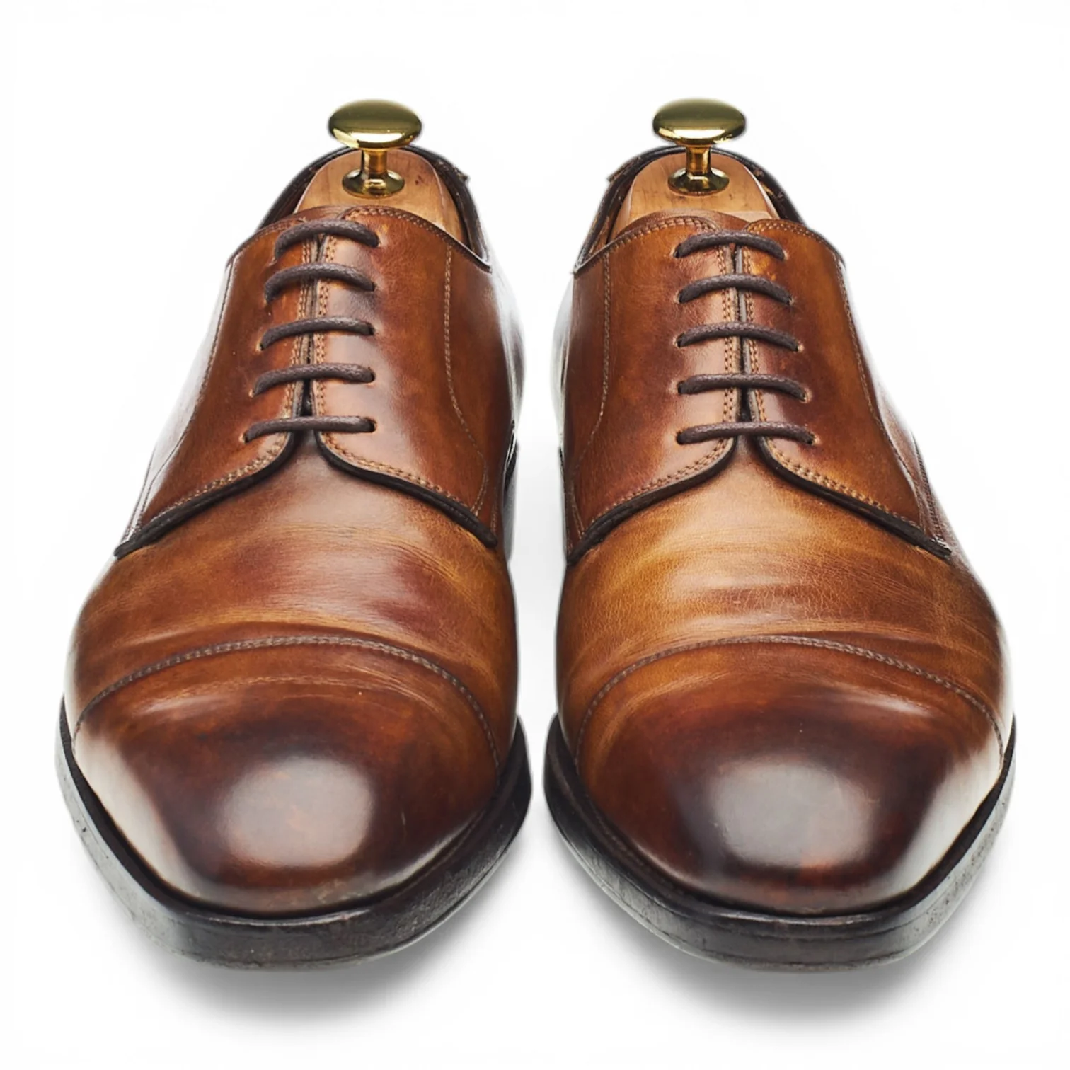 Brown Leather Cap Toe Derby UK 8 - Image 2