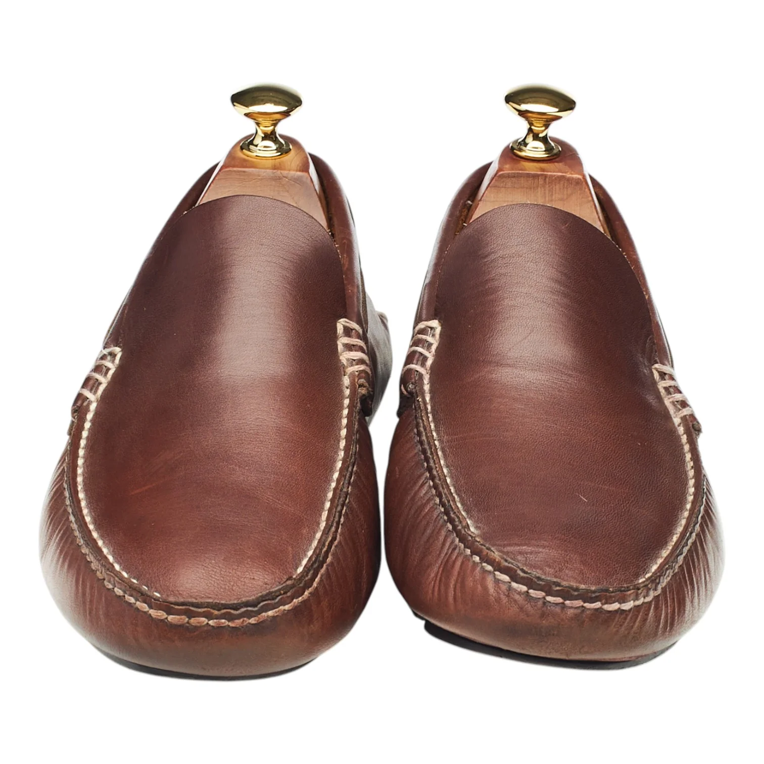 Brown Leather Driving Loafers UK 9 F - Image 2