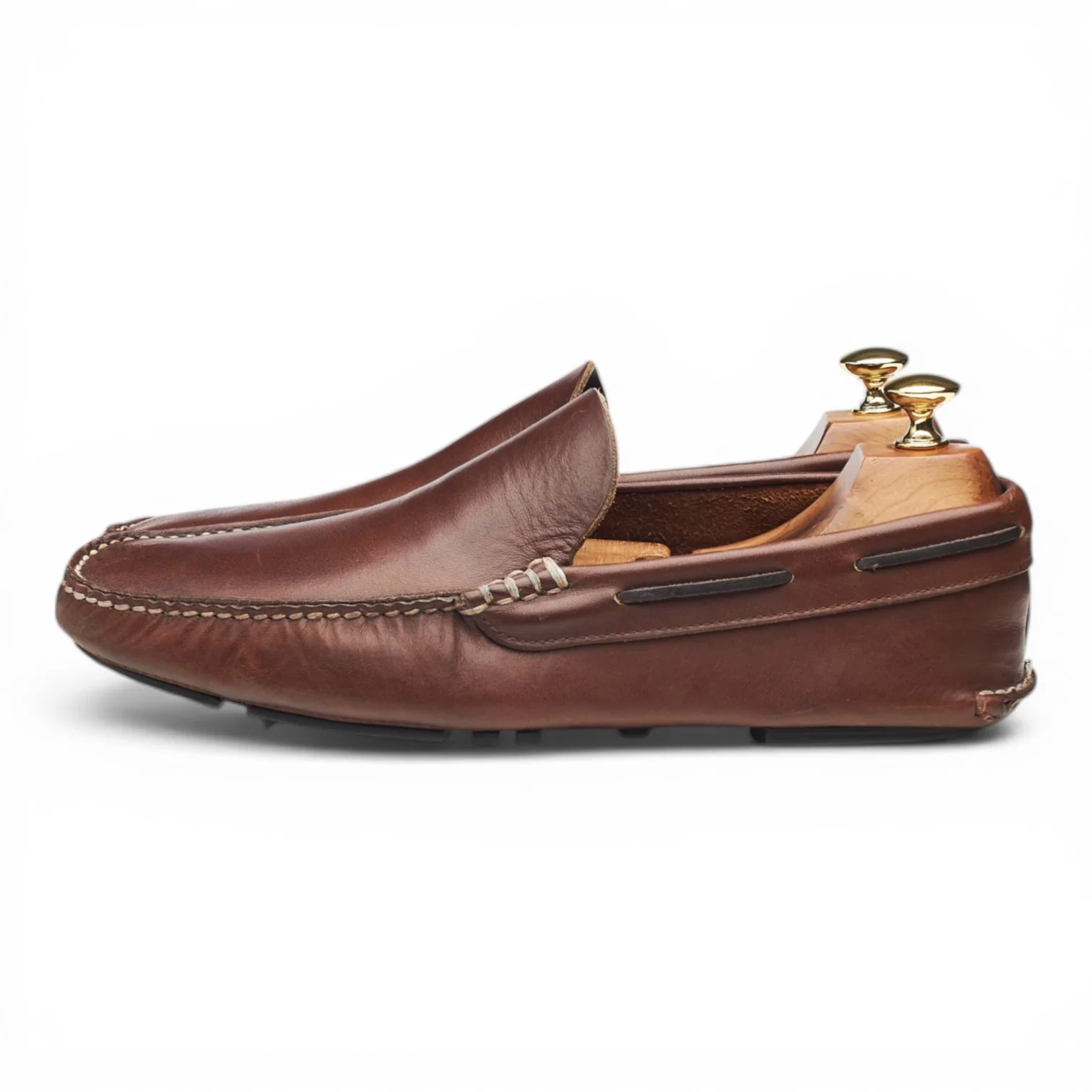 Brown Leather Driving Loafers UK 9 F - Image 3