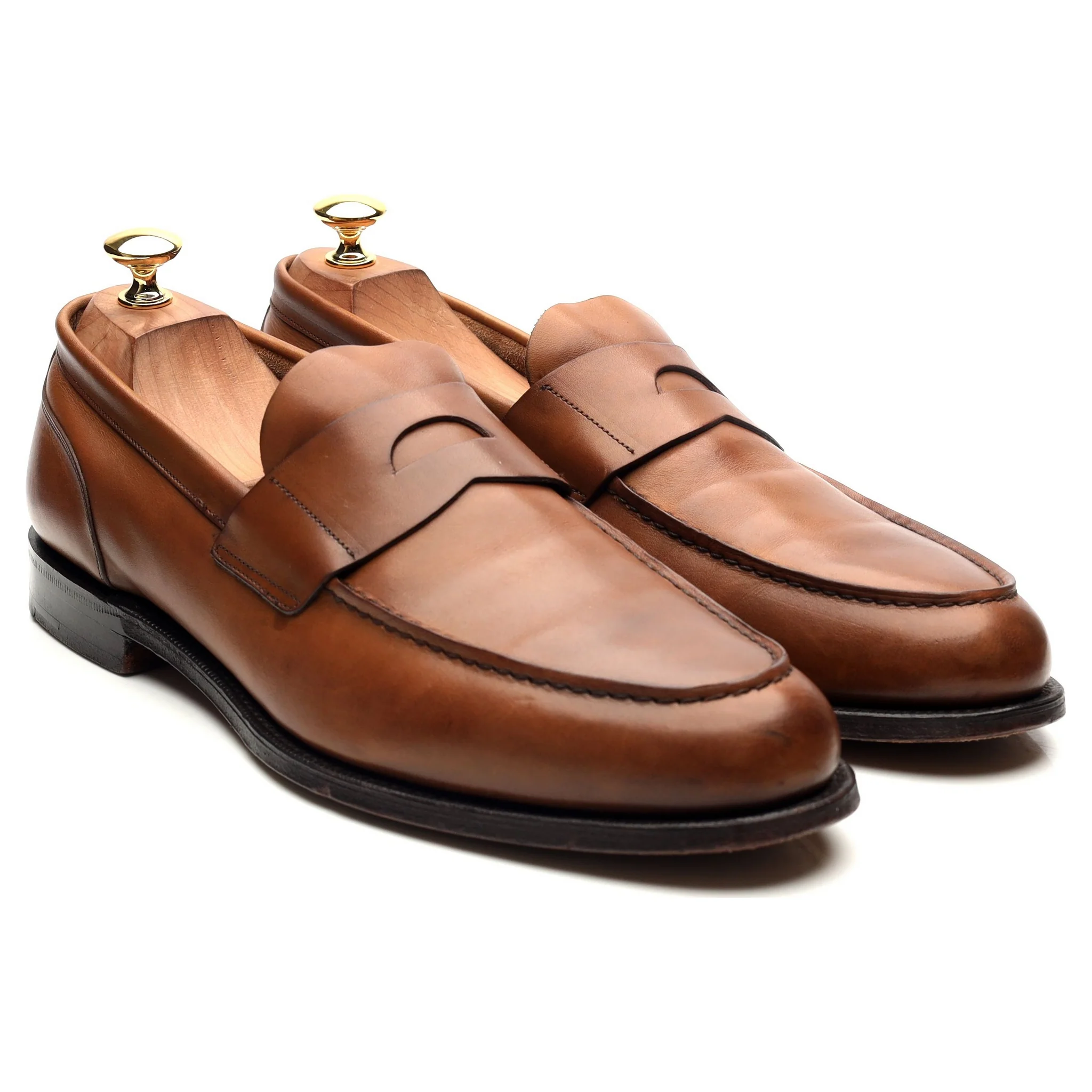 Brown Leather Loafers UK 10 F - Image 7