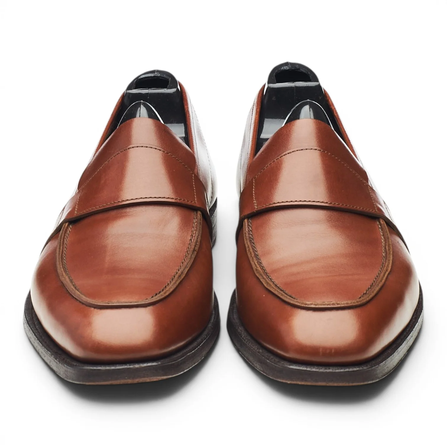 Brown Leather Loafers UK 7 E - Image 2
