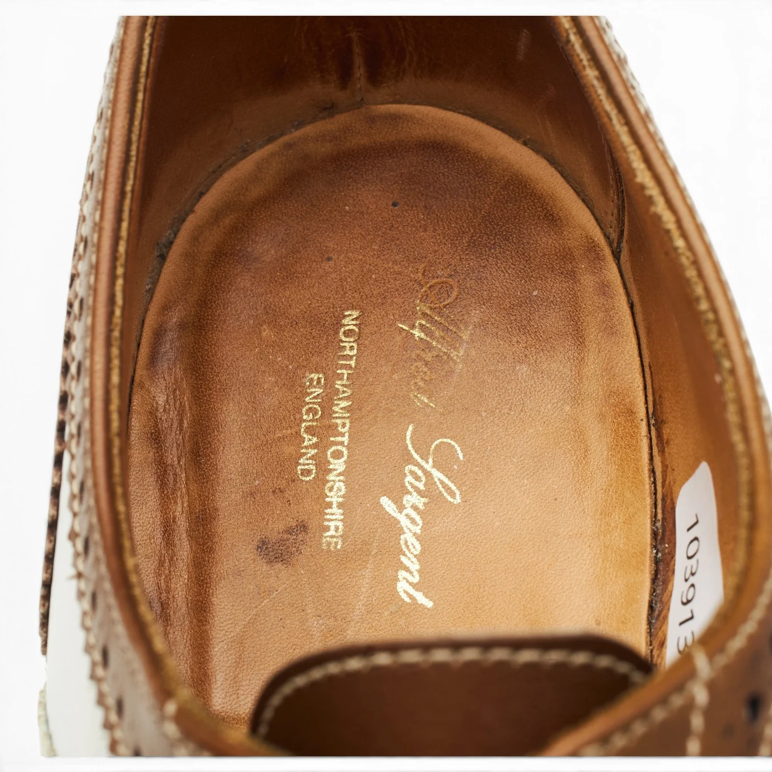 Brown & White Leather Oxford Spectator Brogues UK 8 EX - Image 6