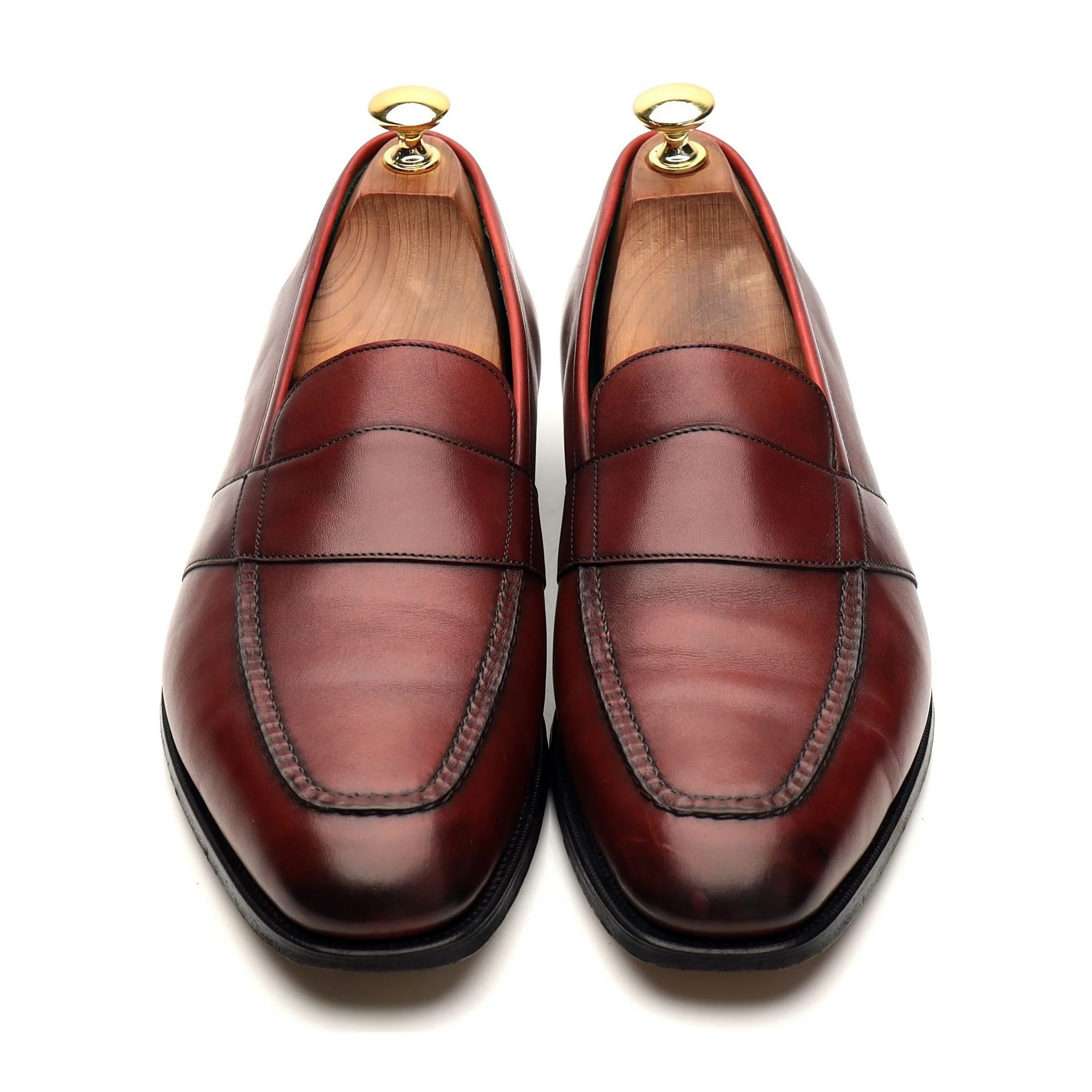 'Buckingham' Burgundy Leather Loafers UK 8.5 E - Image 2