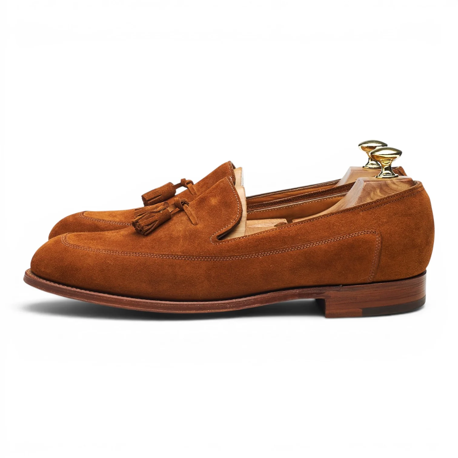 'Buckingham' Snuff Brown Suede Tassel Loafers UK 7.5 E - Image 3