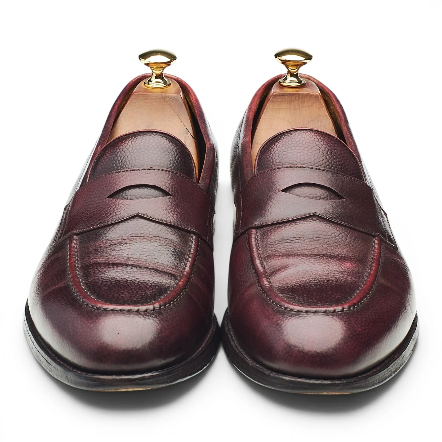 Burgundy Grain Leather Loafers UK 9.5 - Image 2