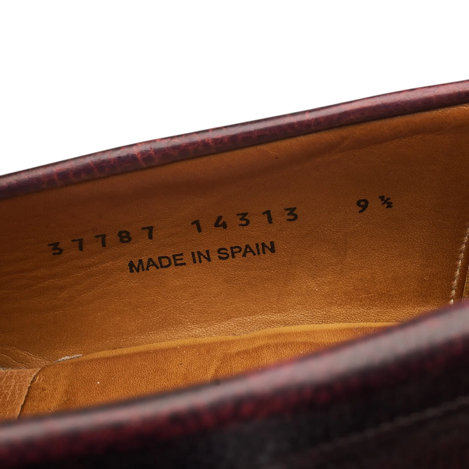 Burgundy Grain Leather Loafers UK 9.5 - Image 7