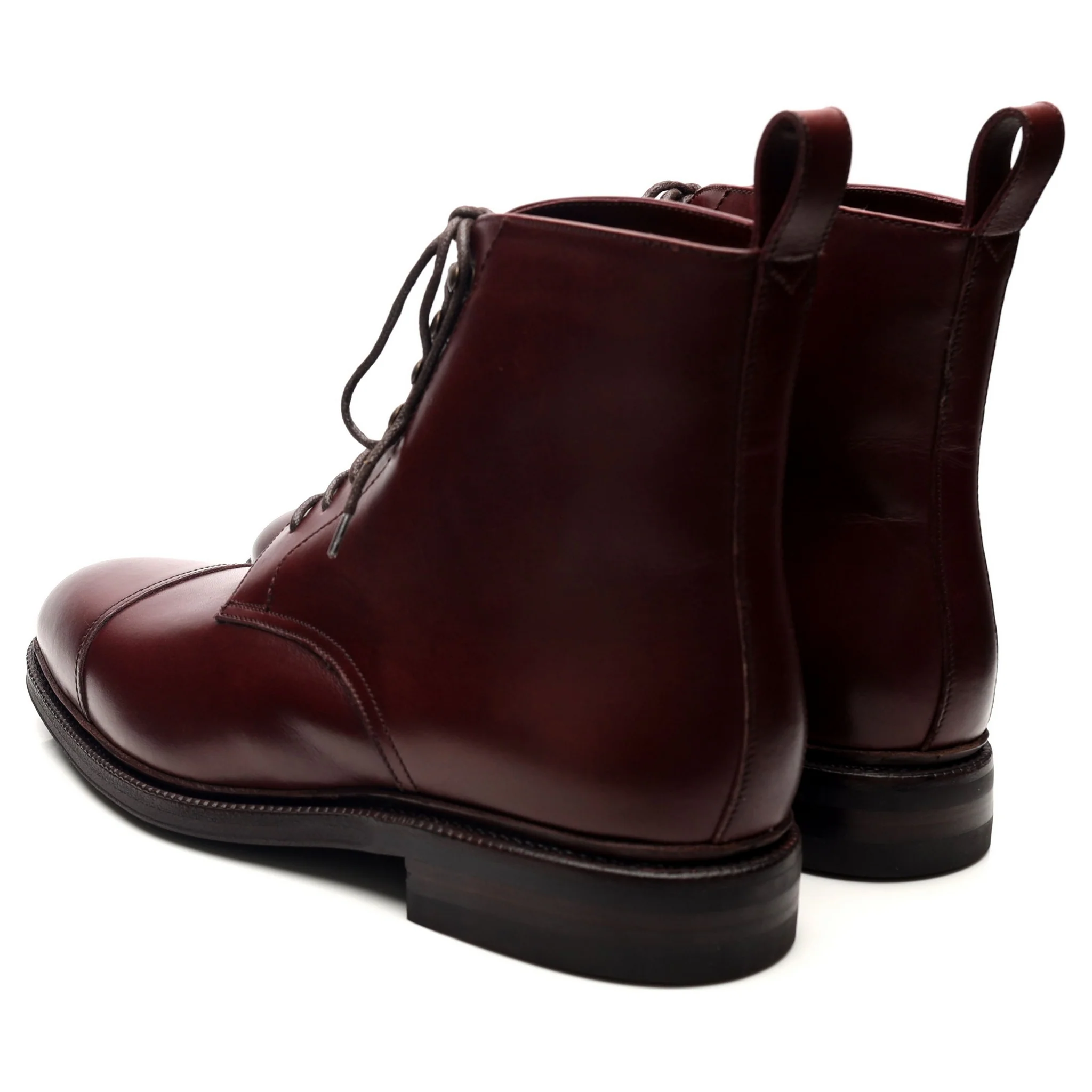 '101747 'Burgundy Leather Boots UK 6.5 E - Image 3