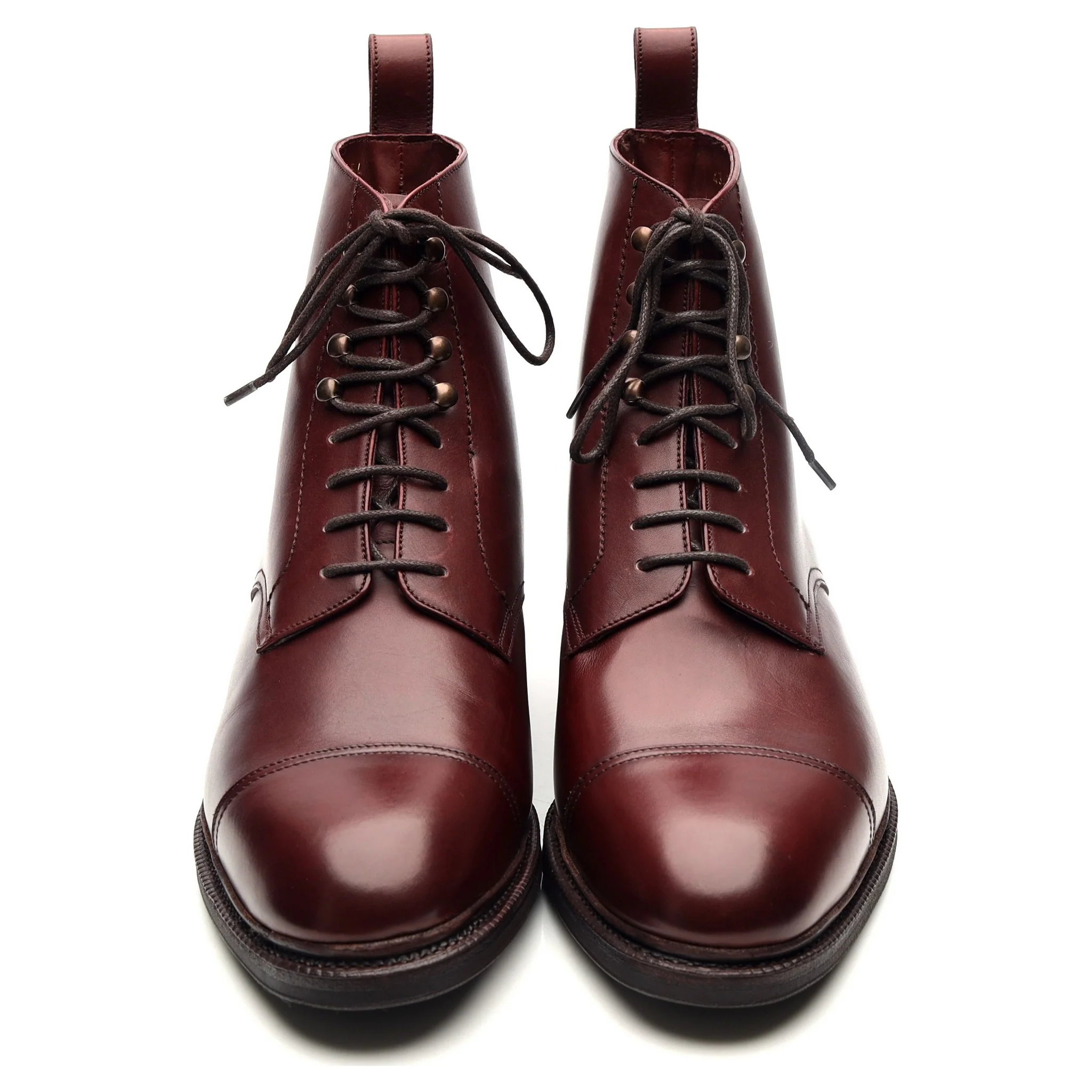 '101747 'Burgundy Leather Boots UK 6.5 E - Image 9