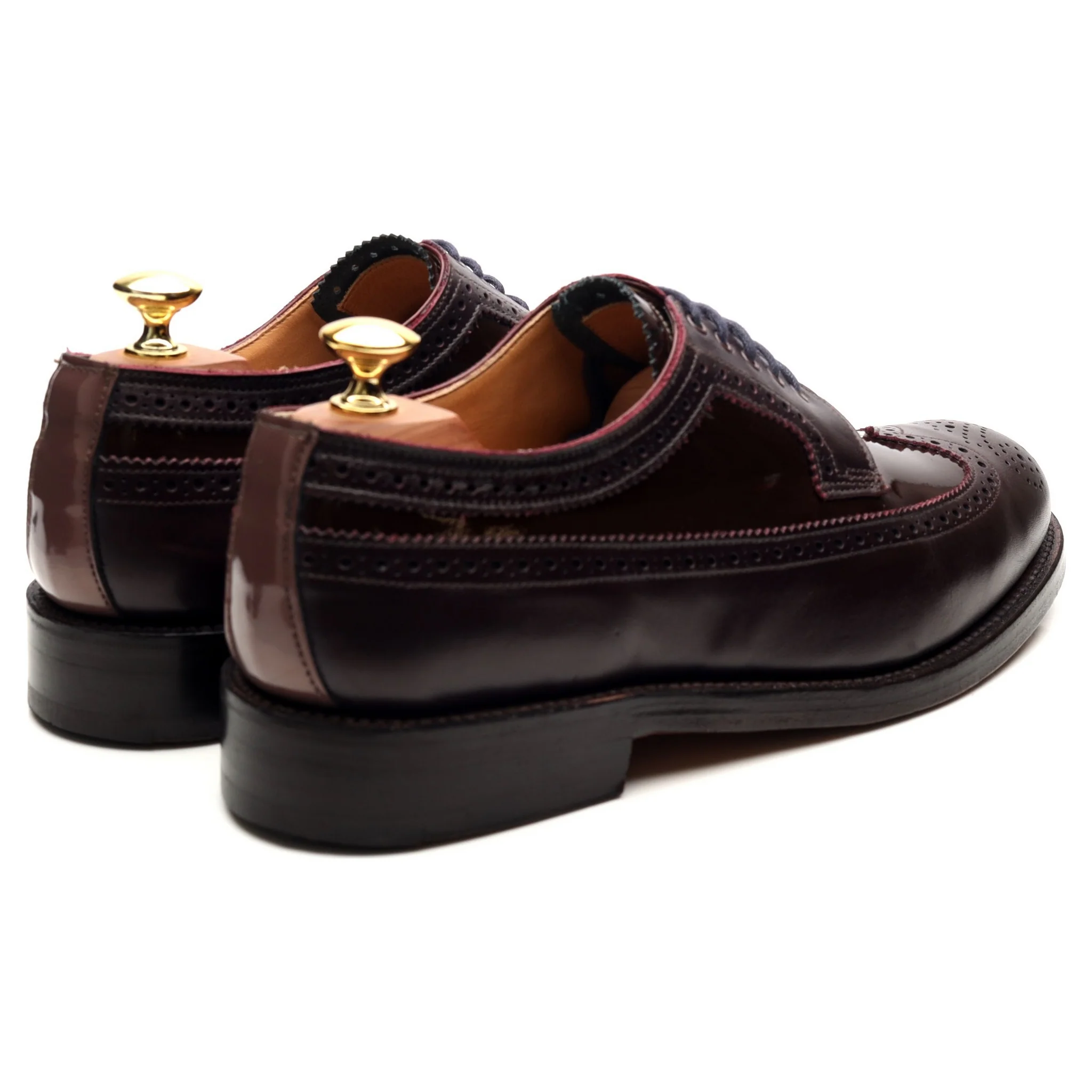 G:Lab Burgundy Leather Derby Brogues UK 8 G - Image 5