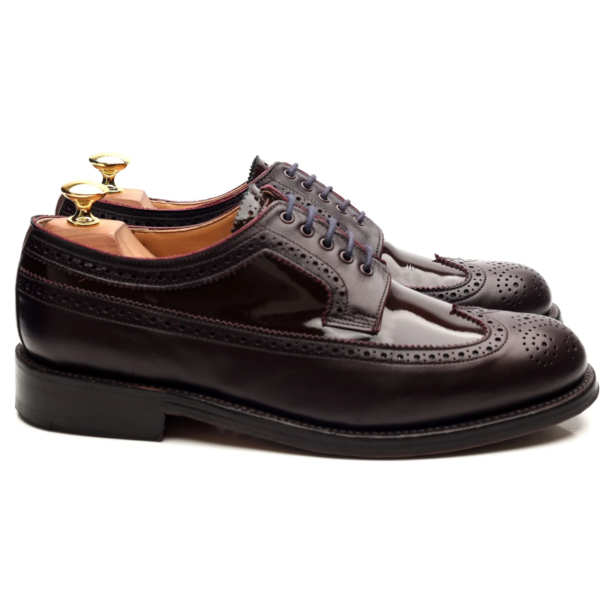 G:Lab Burgundy Leather Derby Brogues UK 8 G - Image 6