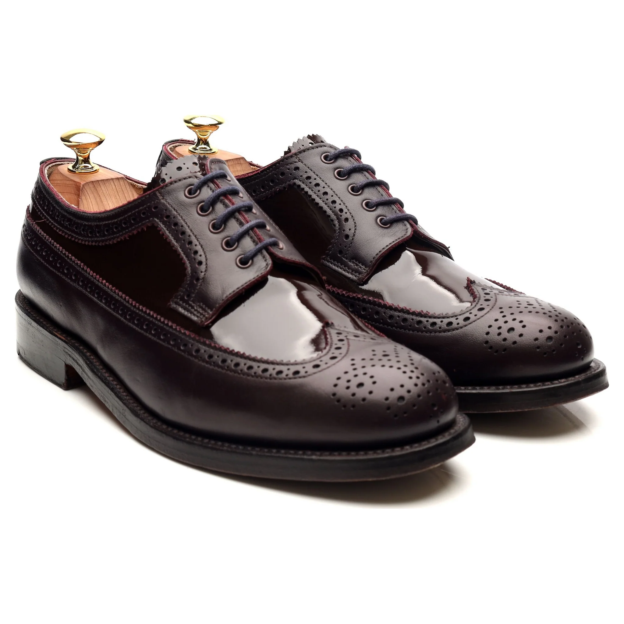 G:Lab Burgundy Leather Derby Brogues UK 8 G - Image 7