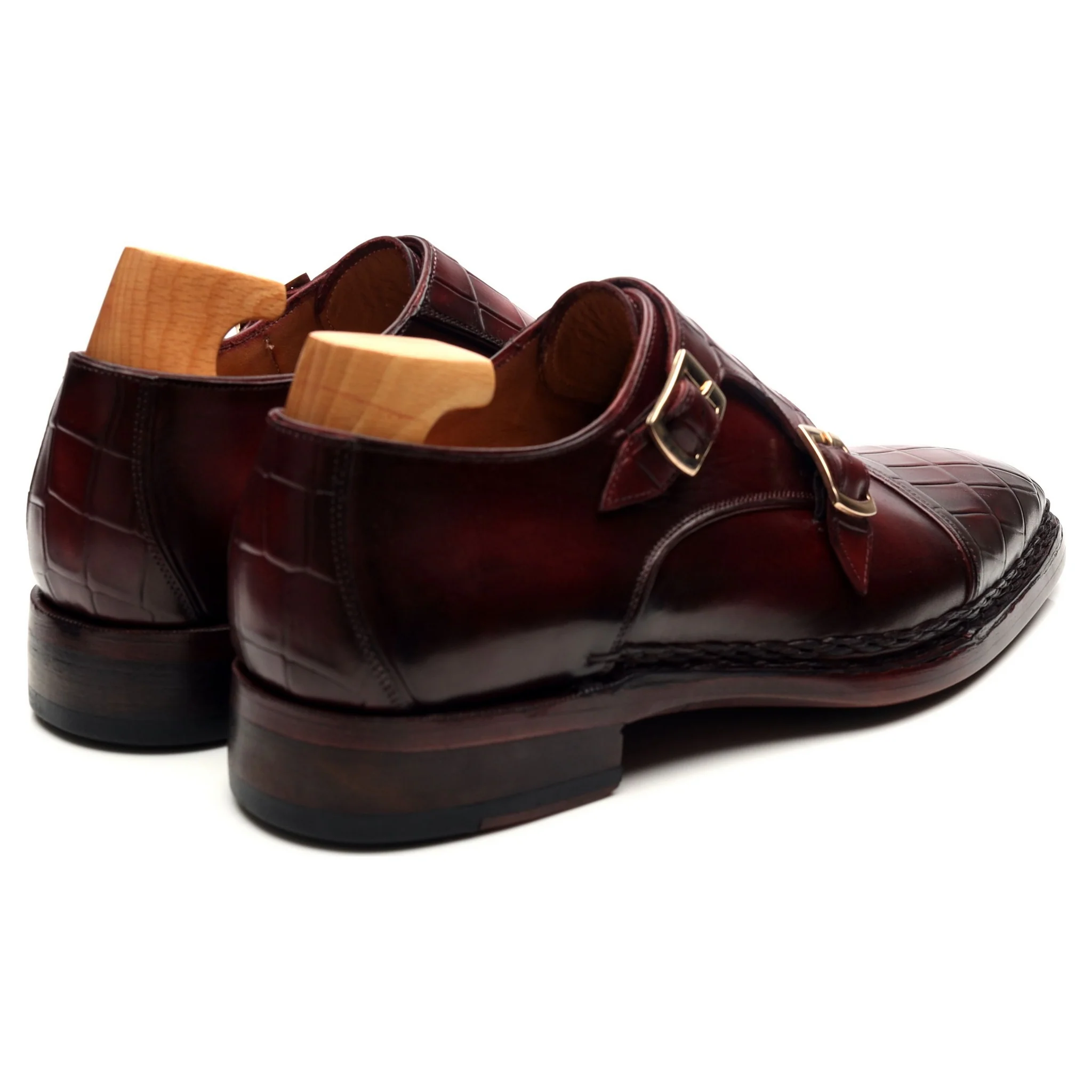 Burgundy Leather Double Monk Strap UK 6 EU 40 - Image 5