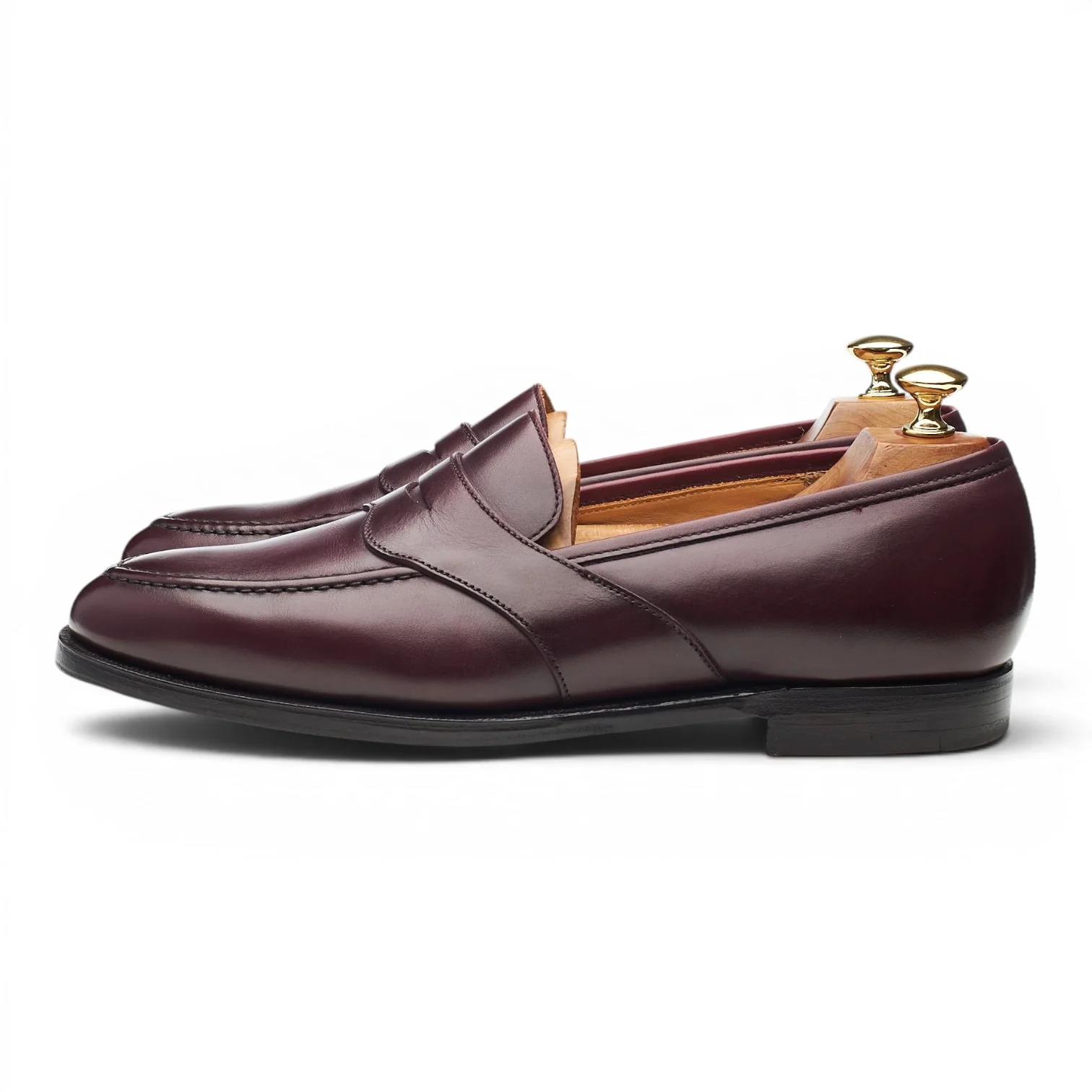 'Bradley' Burgundy Leather Loafers UK 9 E - Image 3