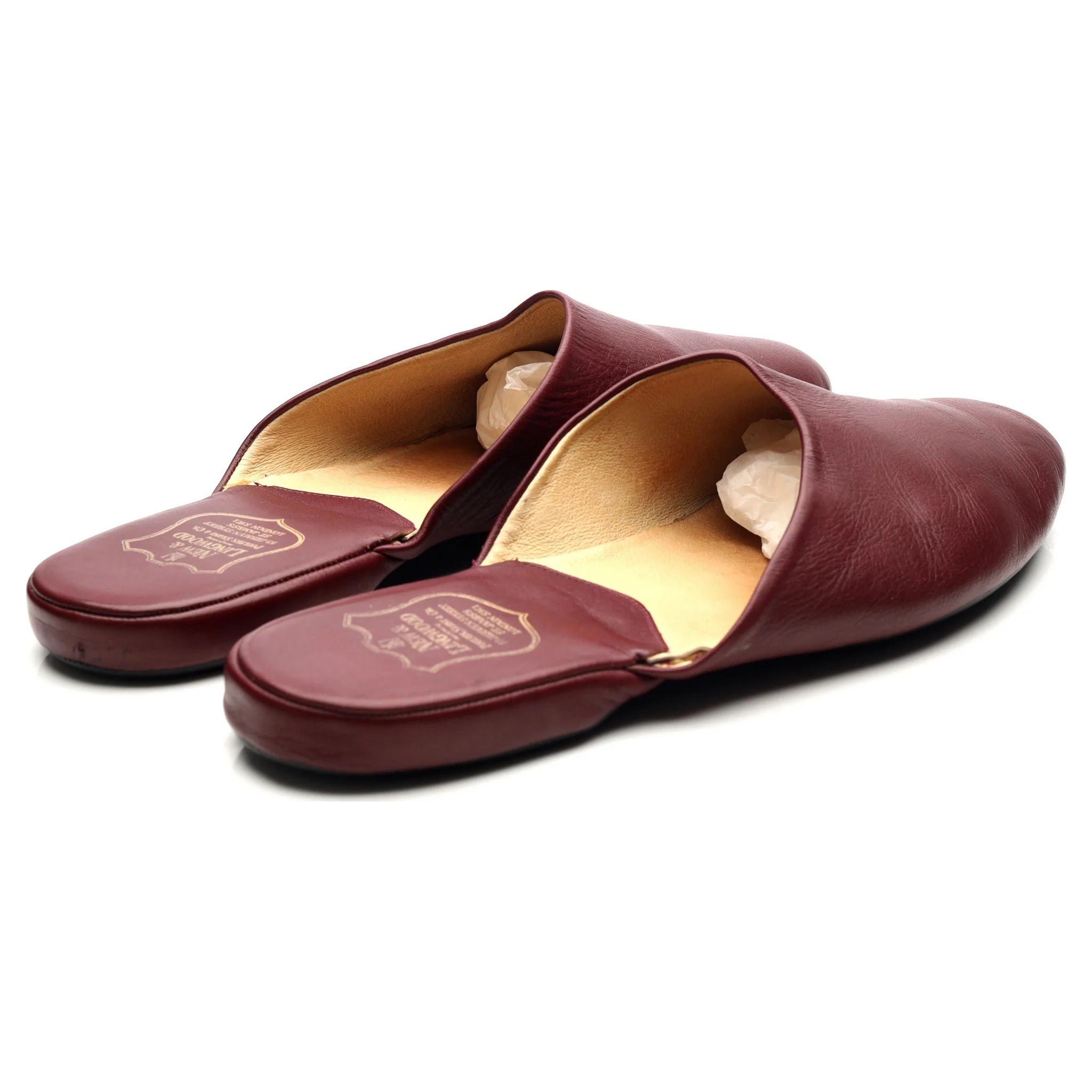 Burgundy Leather Slippers UK 11 - Image 5