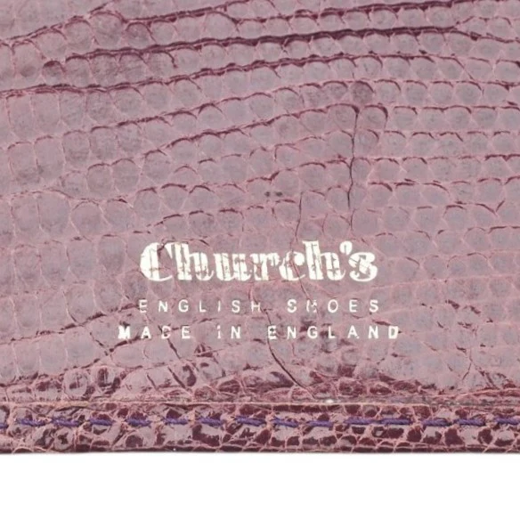 Burgundy Lizard Leather Card Holder - Image 2