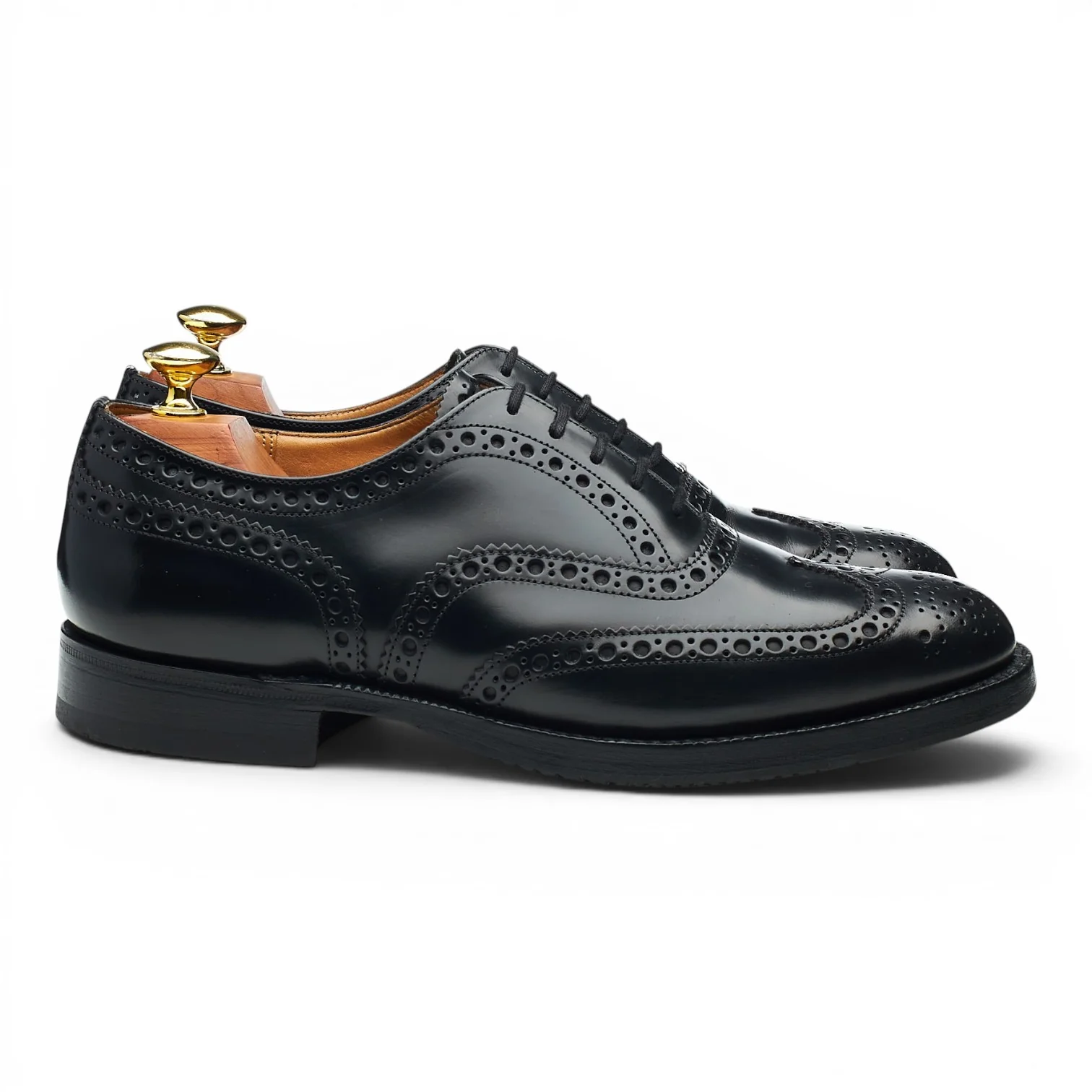 'Burwood' Black Leather Oxford Brogues UK 7.5 F