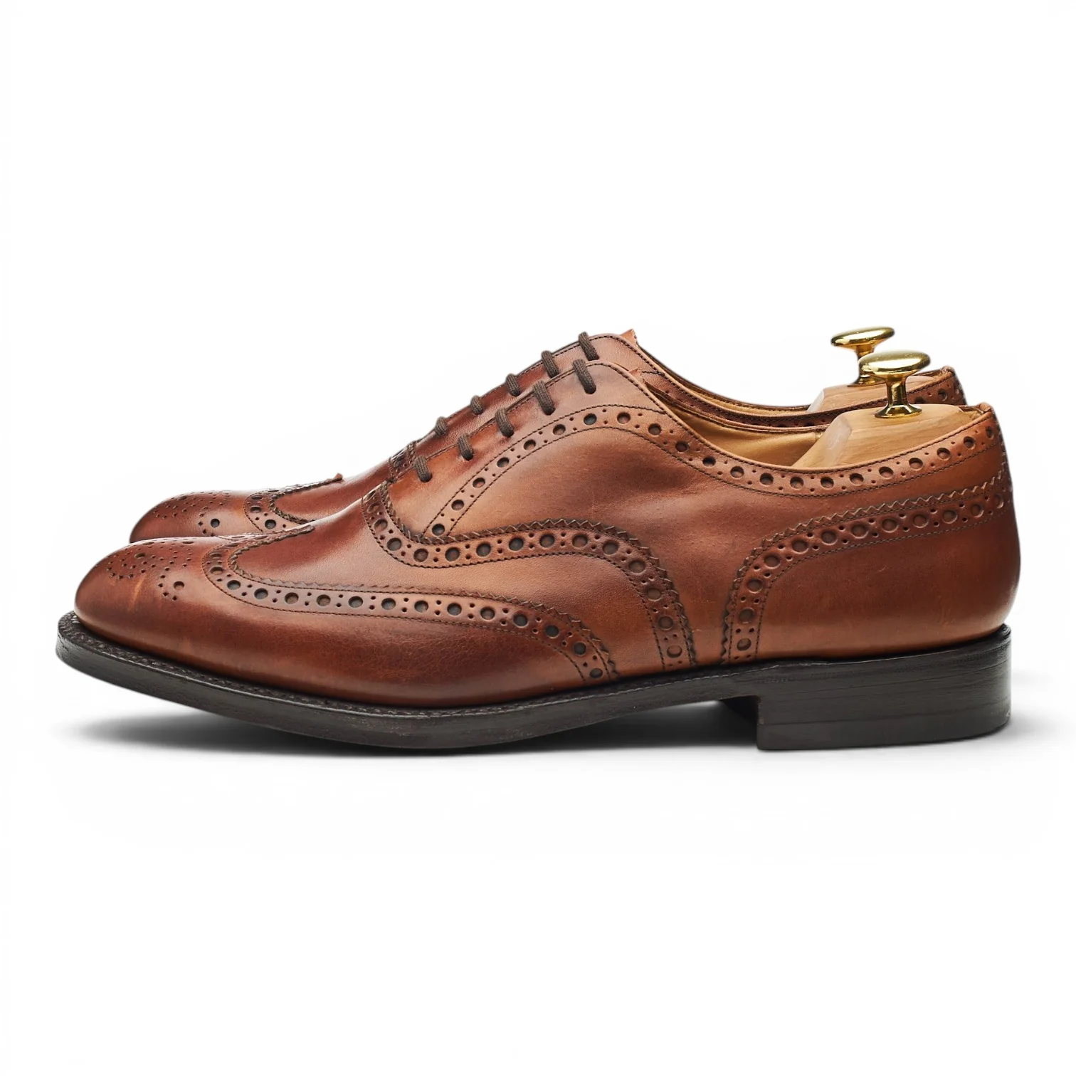 'Burwood' Tan Brown Leather Oxford Brogues UK 8.5 F - Image 3