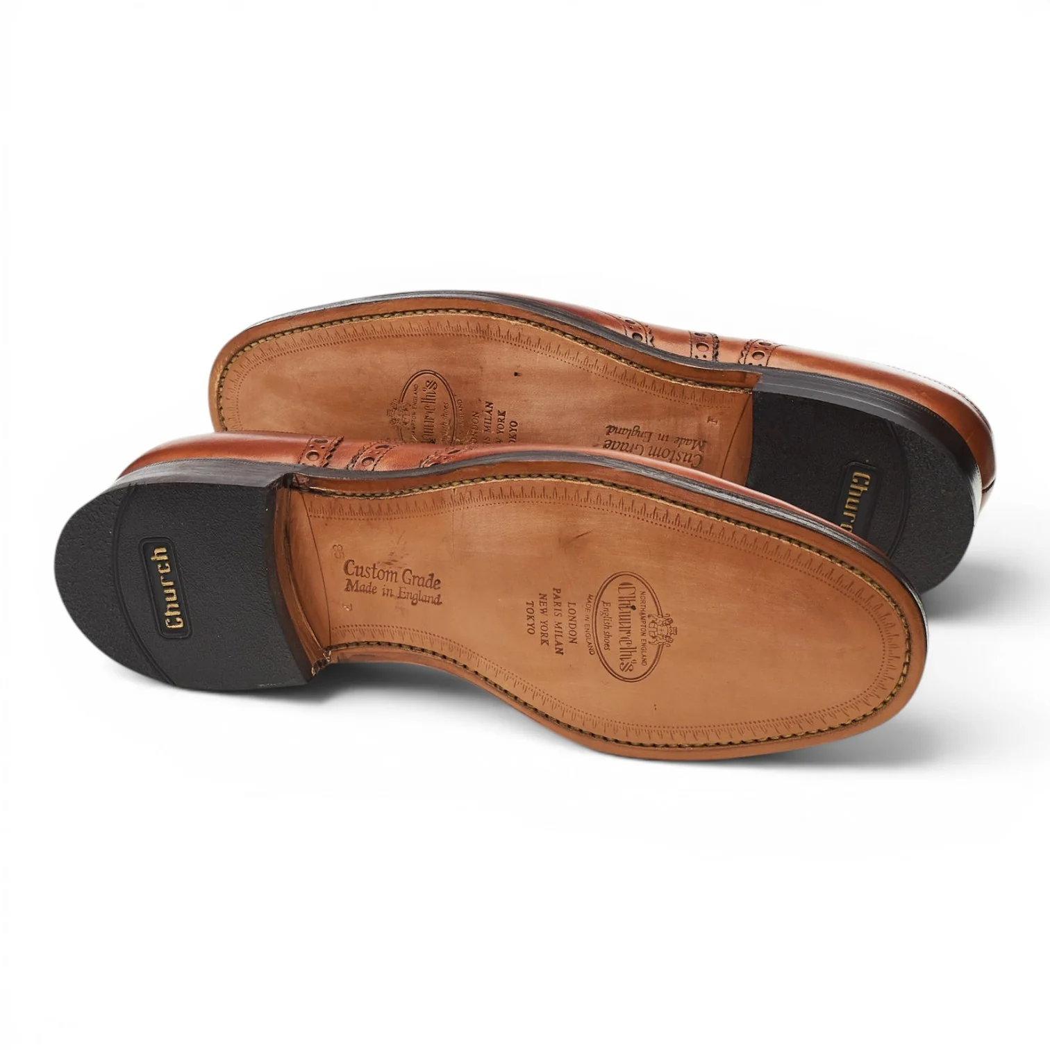 'Burwood' Tan Brown Leather Oxford Brogues UK 8.5 F - Image 5