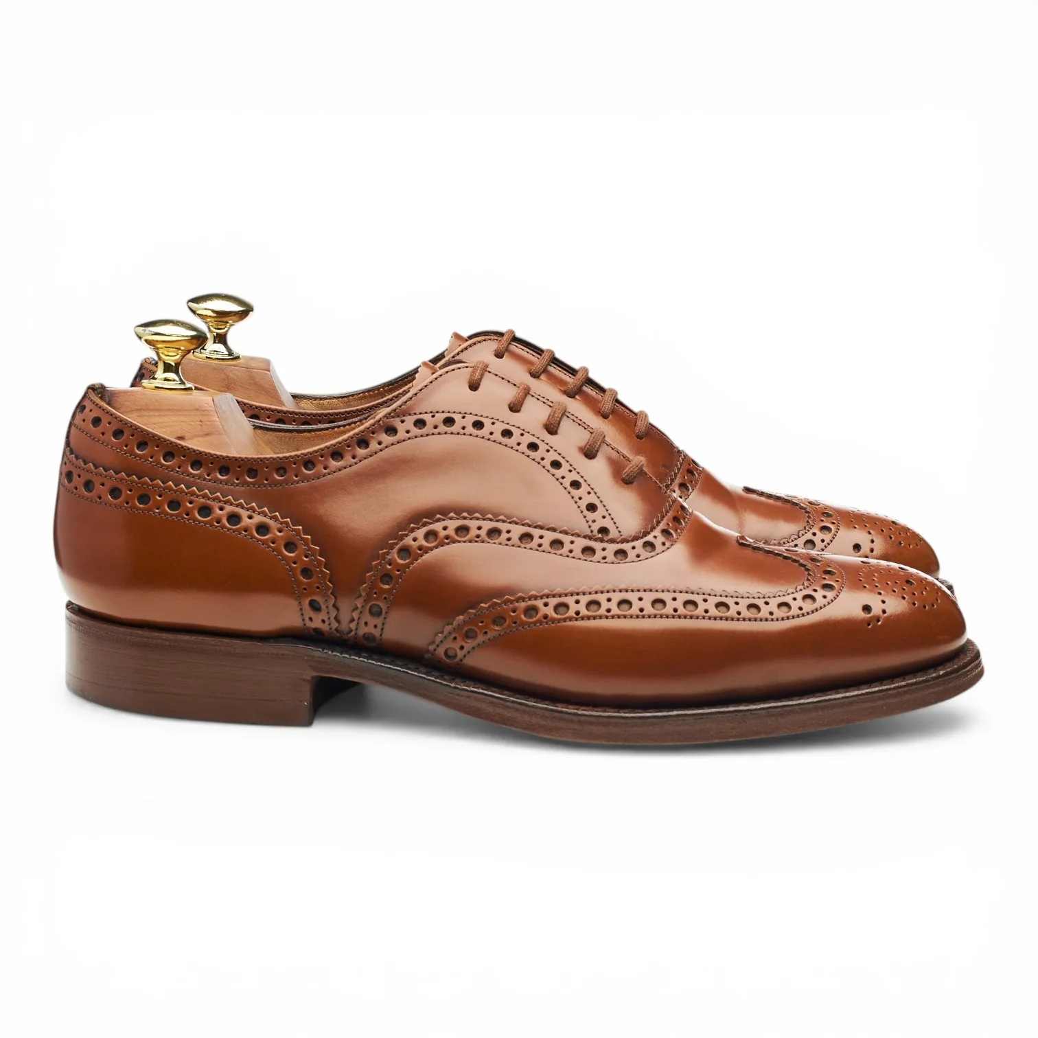 'Burwood' Tan Brown Leather Oxford Brogues UK 7.5 F