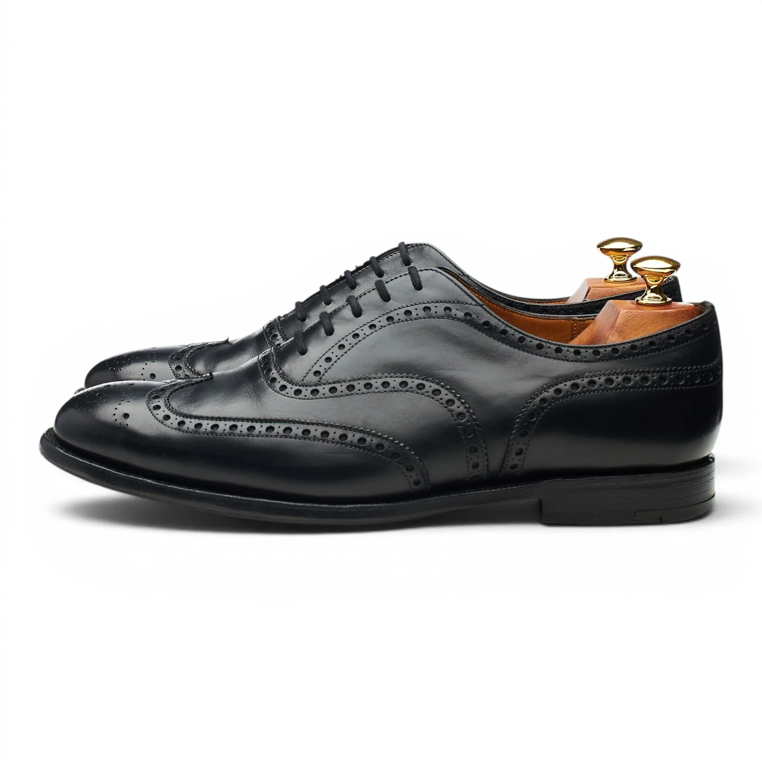 'Bywell' Black Leather Oxford Brogues UK 9 G - Image 3