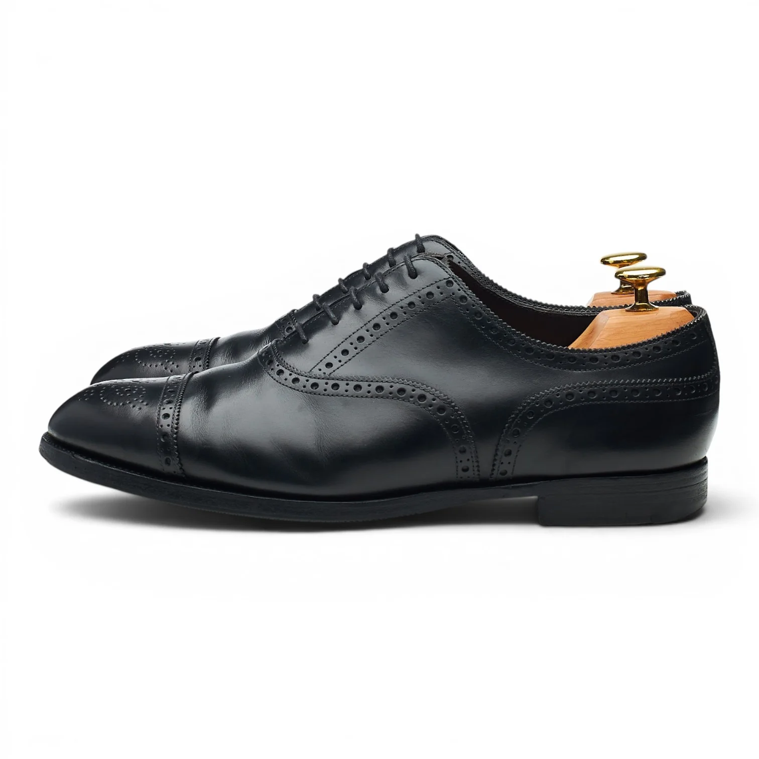 'Cadogan' Black Leather Oxford Brogues UK 8 F - Image 3