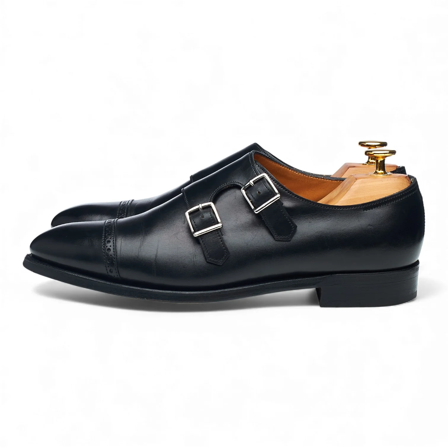 'Camborne' Black Leather Double Monk Strap UK 5.5 EE - Image 3