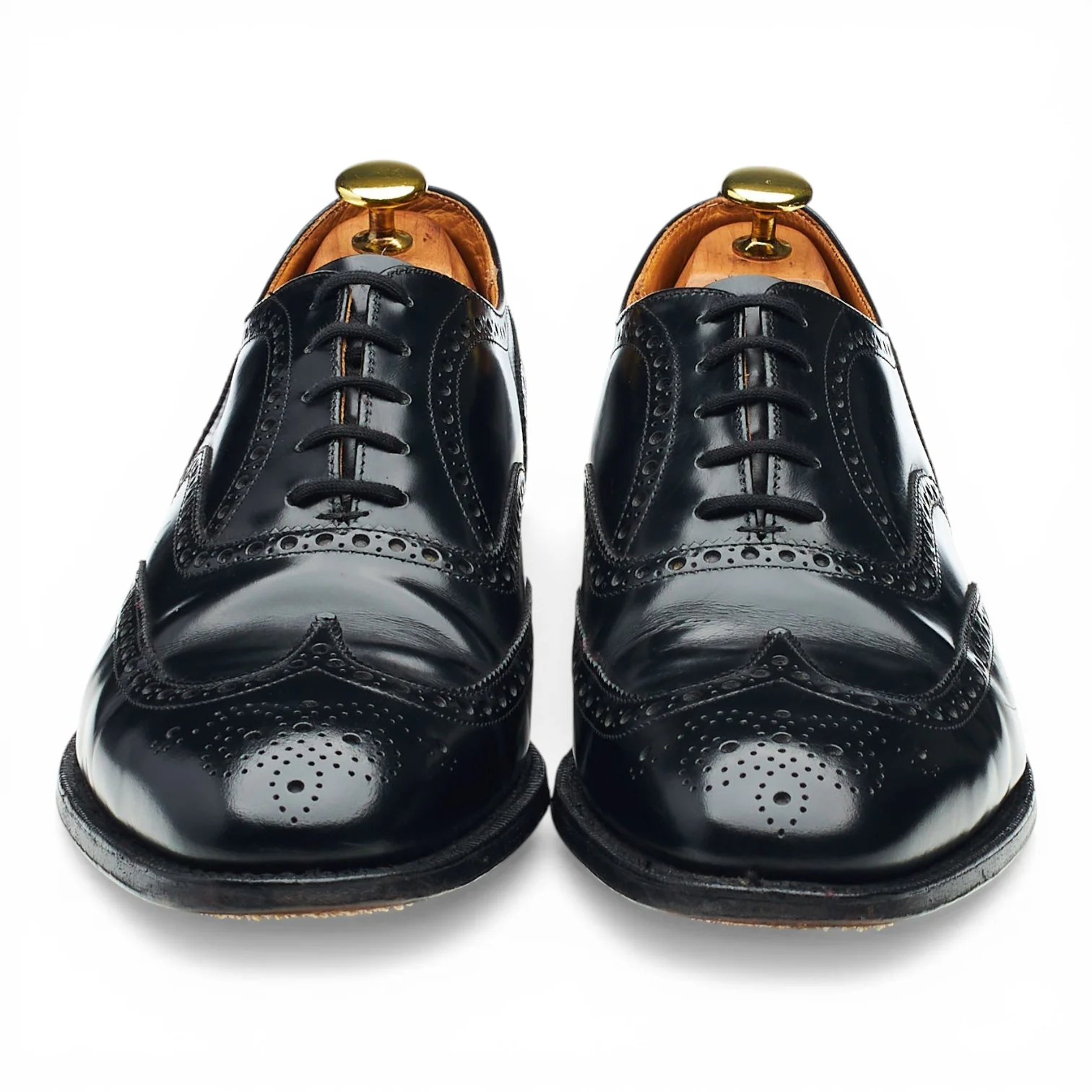 Black Leather Oxford Brogues UK 8 G - Image 2