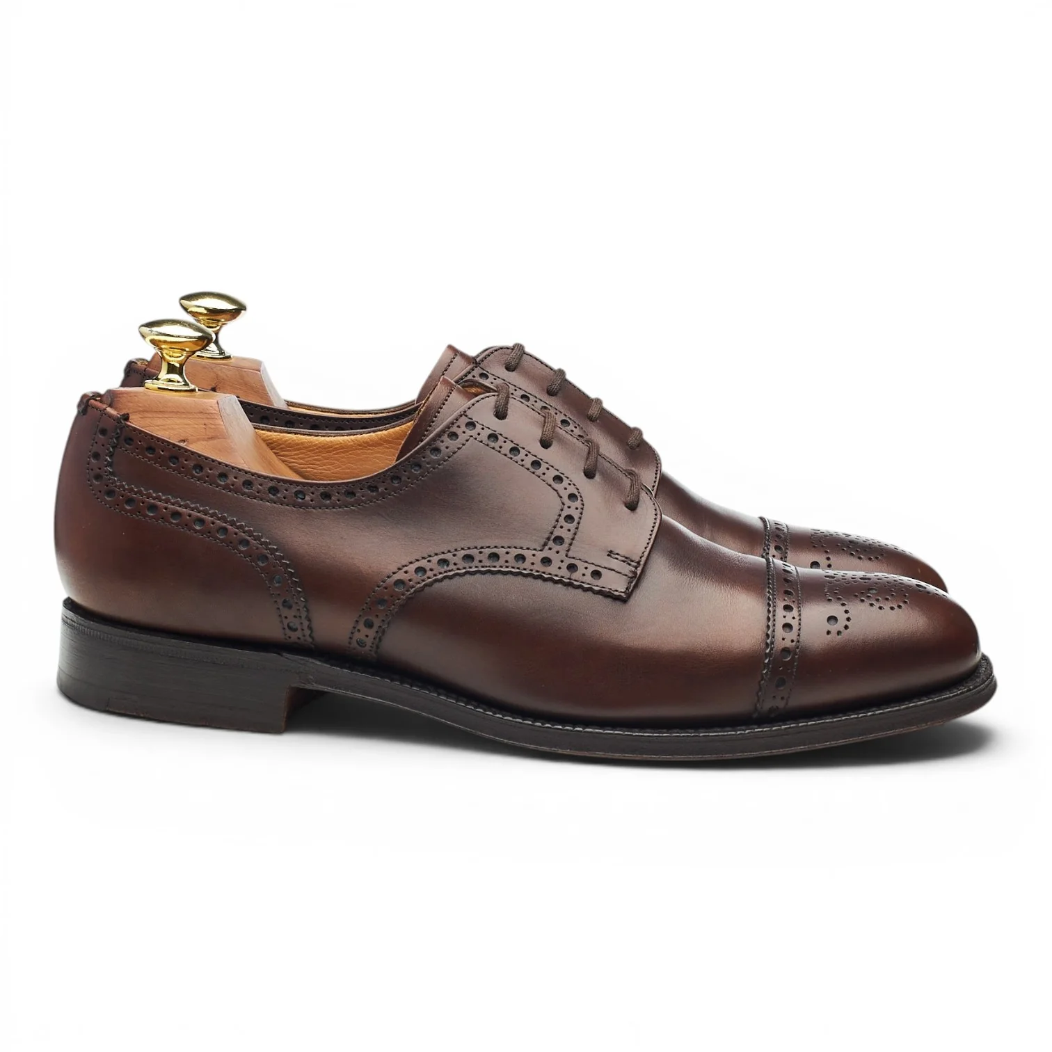 'Cambridge' Dark Brown Leather Derby Brogues UK 7 F