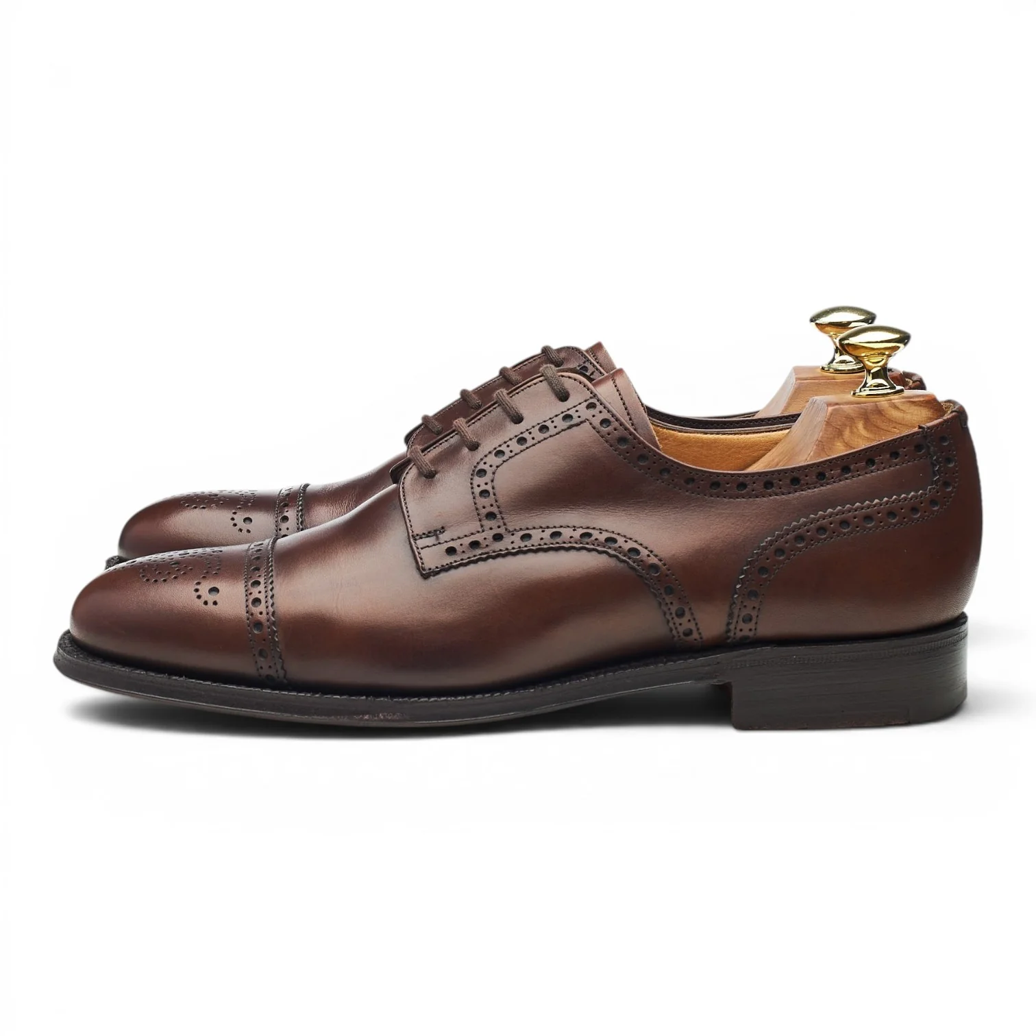 'Cambridge' Dark Brown Leather Derby Brogues UK 7 F - Image 3
