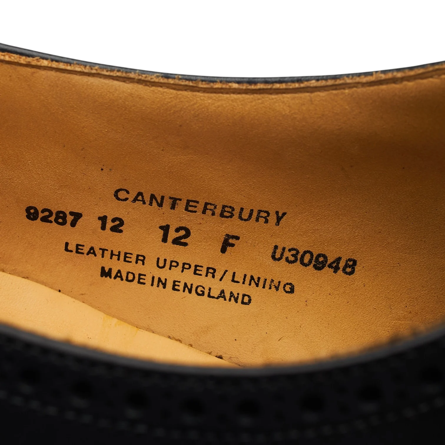 'Canterbury' Black Leather Oxford Brogues UK 12 F - Image 7