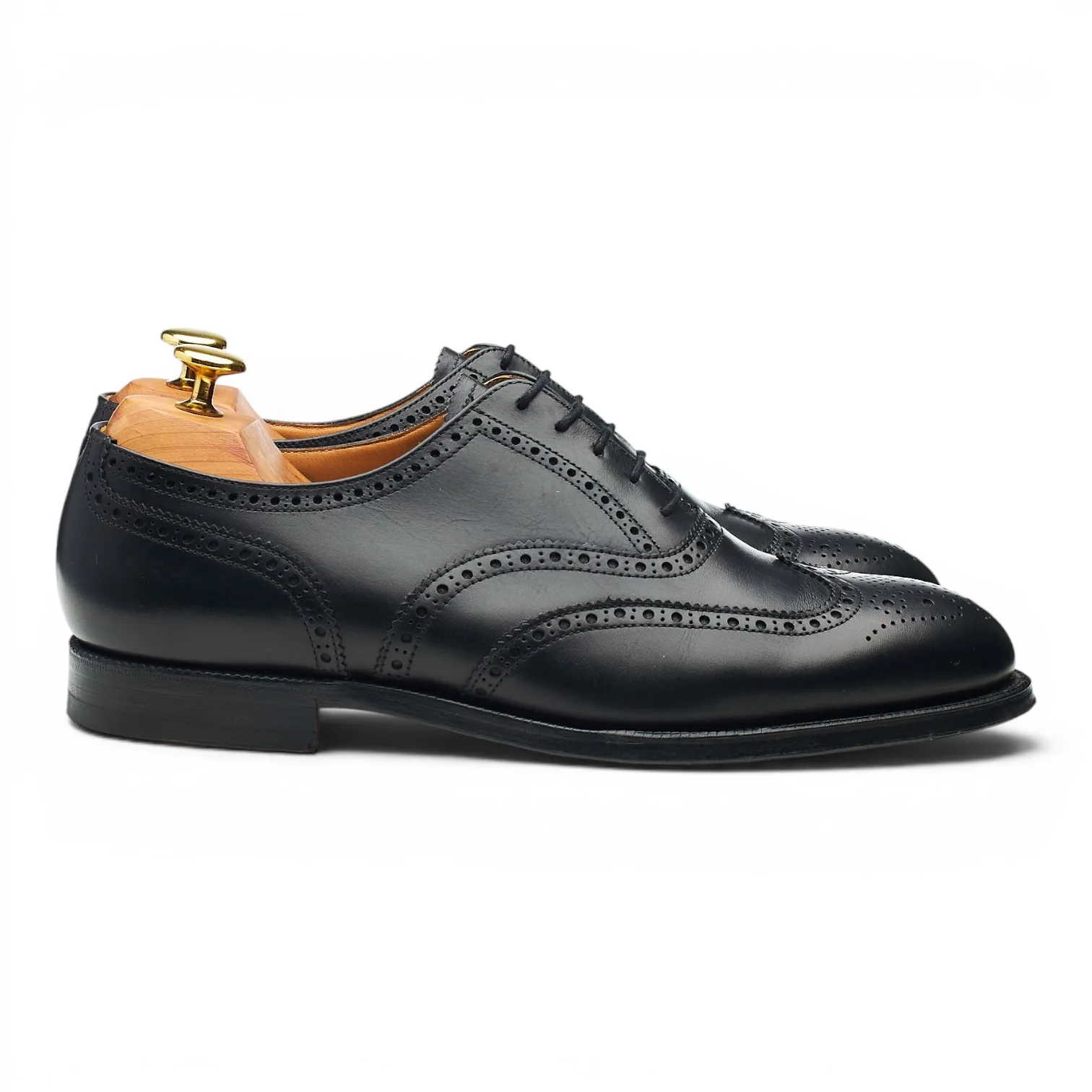 'Canterbury' Black Leather Oxford Brogues UK 8 G