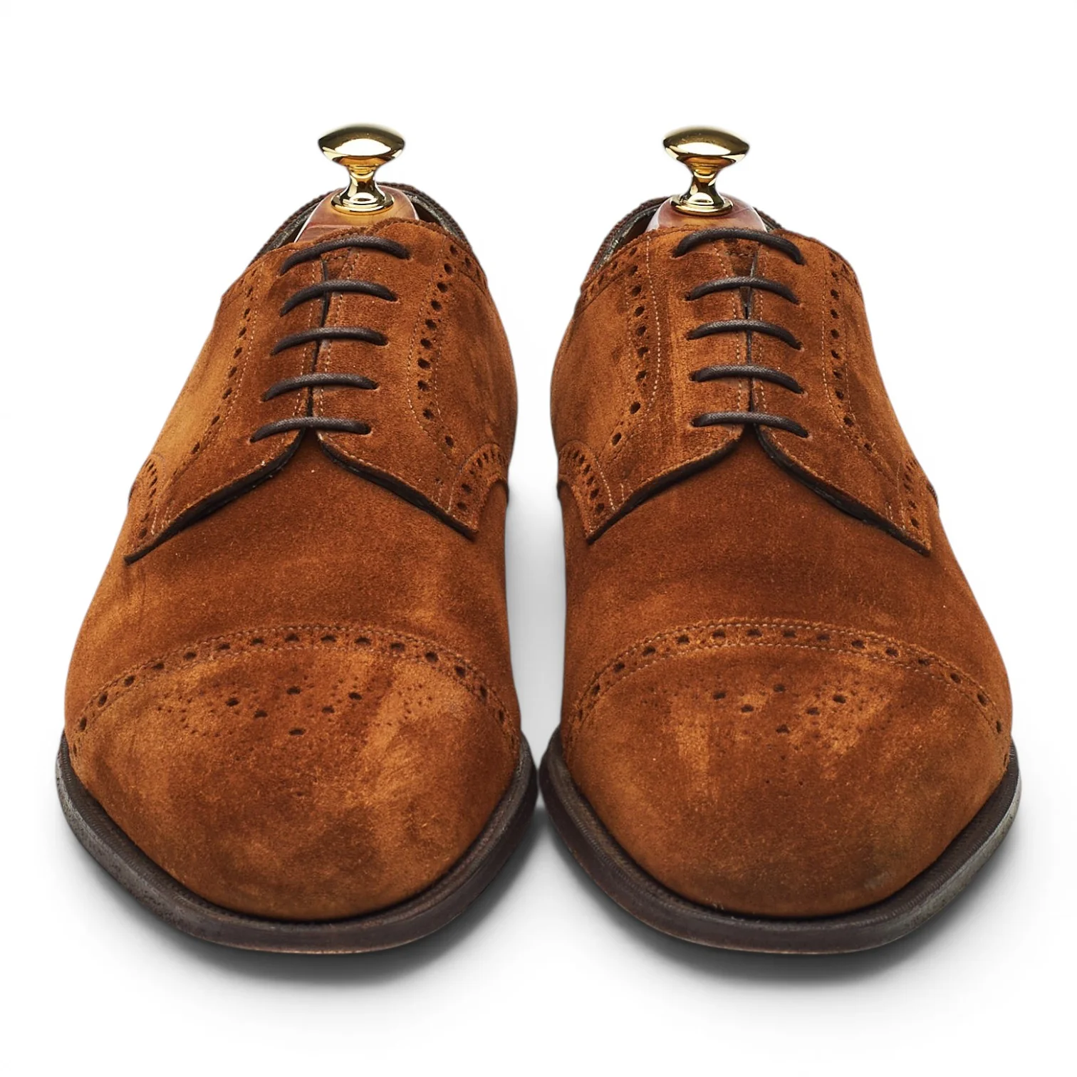 'Cardiff' Snuff Brown Suede Derby Brogues UK 9.5 F - Image 2