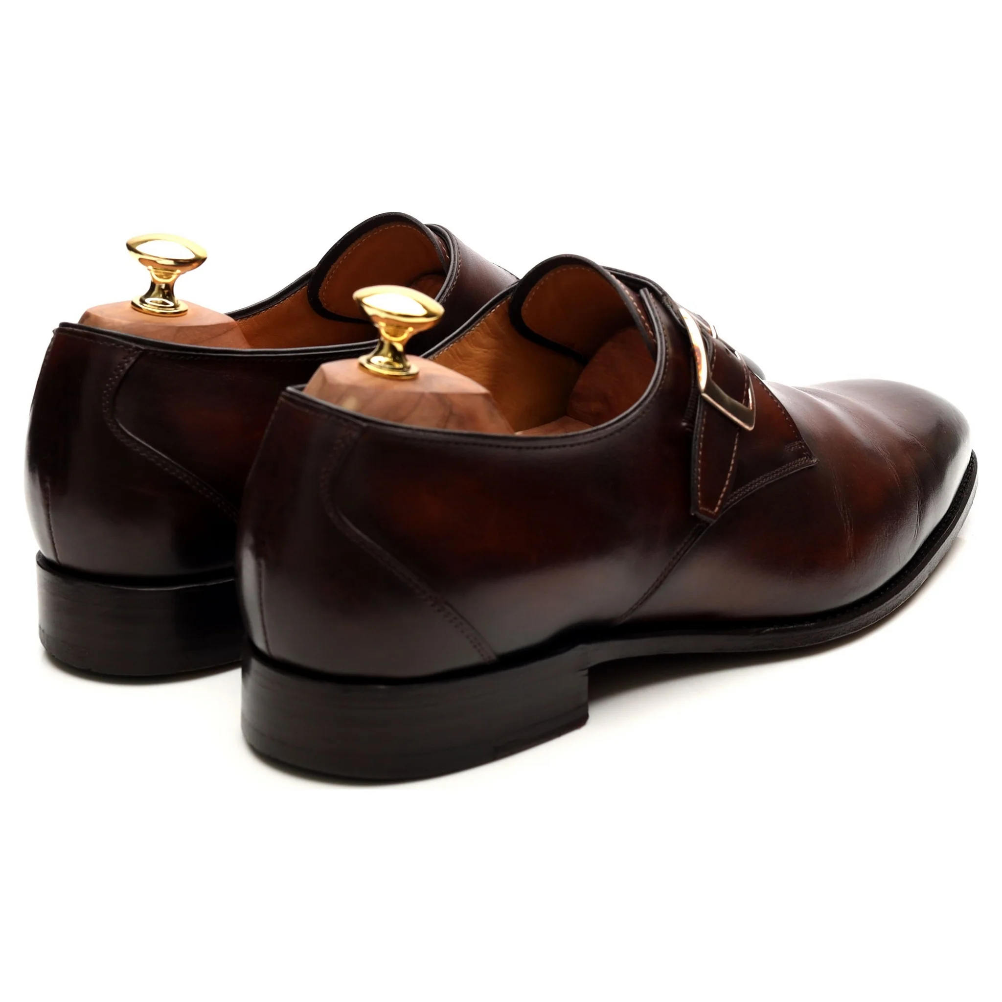 'Gareth' Brown Leather Monk Strap UK 9.5 E - Image 5