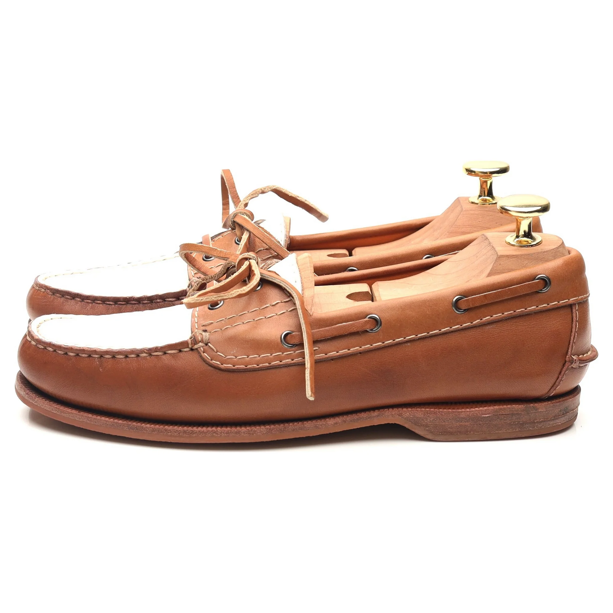 Women's Brown White Deck Shoes UK 4.5 - Image 2