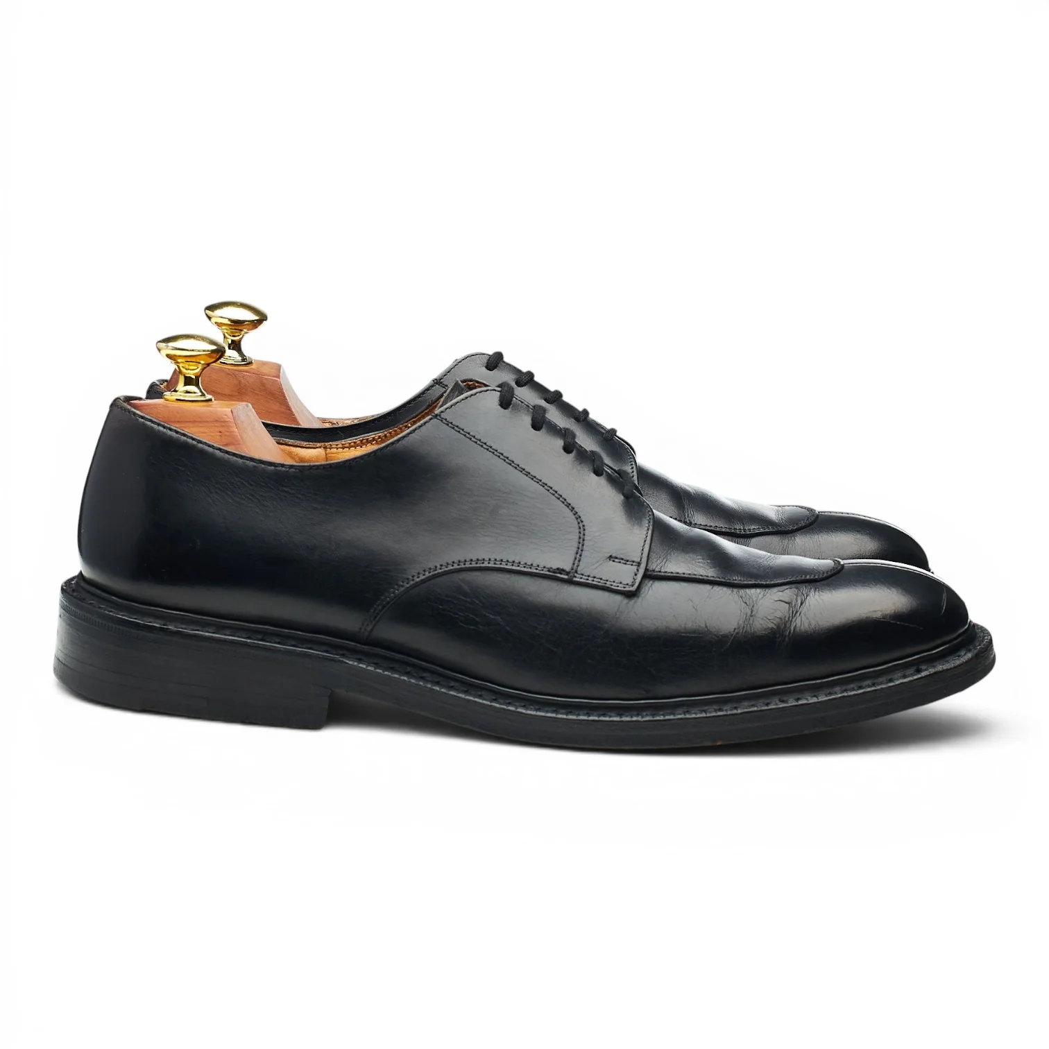 'Carne' Black Leather Split Toe Derby UK 8 F