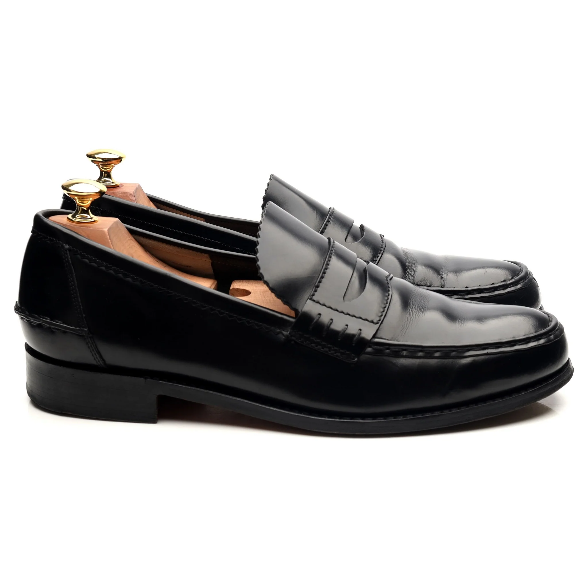 'Caruso' Black Leather Loafers UK 9.5 F - Image 6