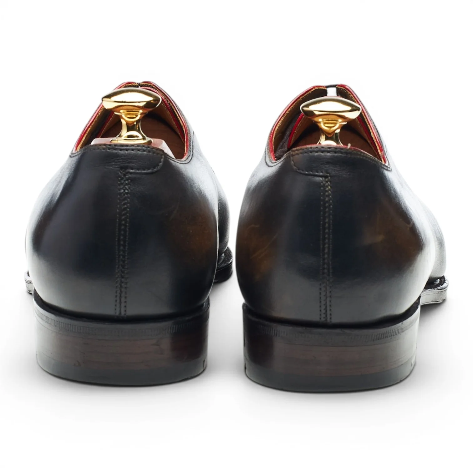 'Casanova' Dark Brown 'Old Black' Patina Leather Wholecut Oxford UK 9 - Image 4