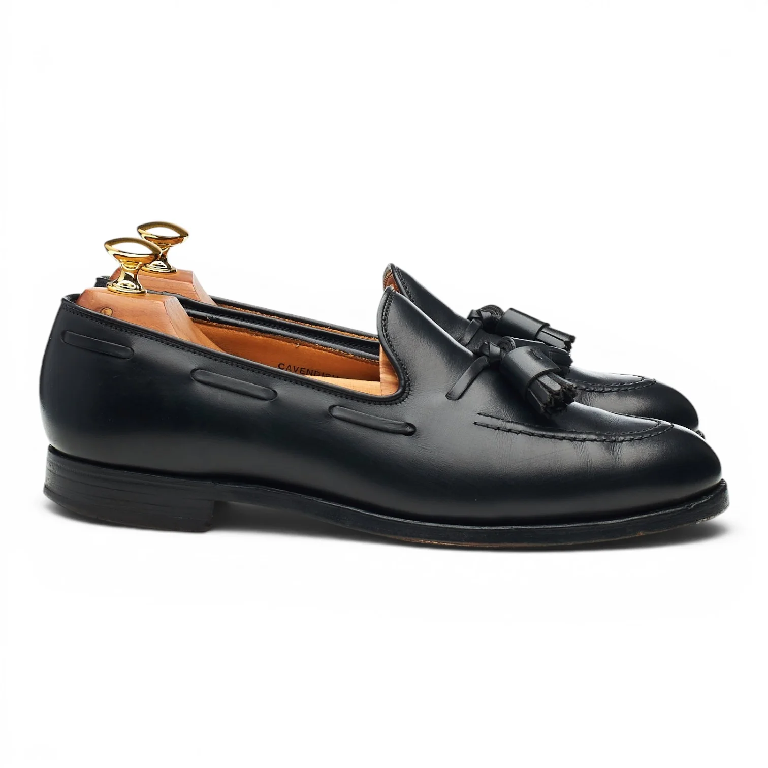 'Cavendish 2' Black Leather Tassel Loafers UK 6.5 E