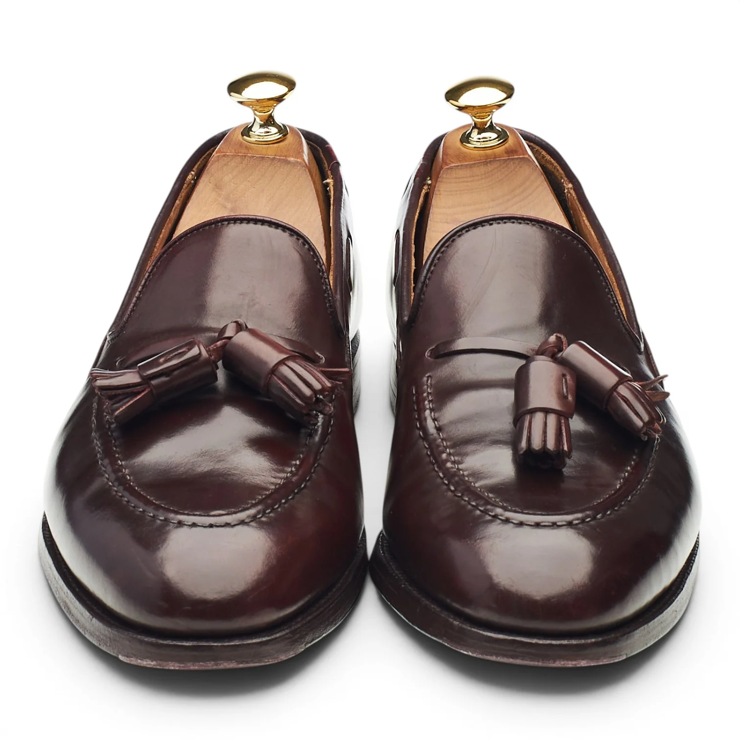 'Cavendish 2' Burgundy Cordovan Leather Tassel Loafers UK 6.5 E - Image 2