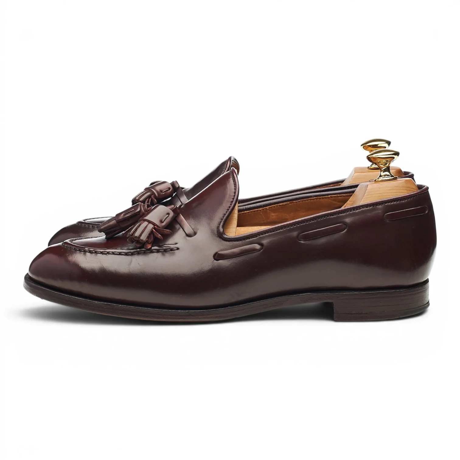 'Cavendish 2' Burgundy Cordovan Leather Tassel Loafers UK 6.5 E - Image 3