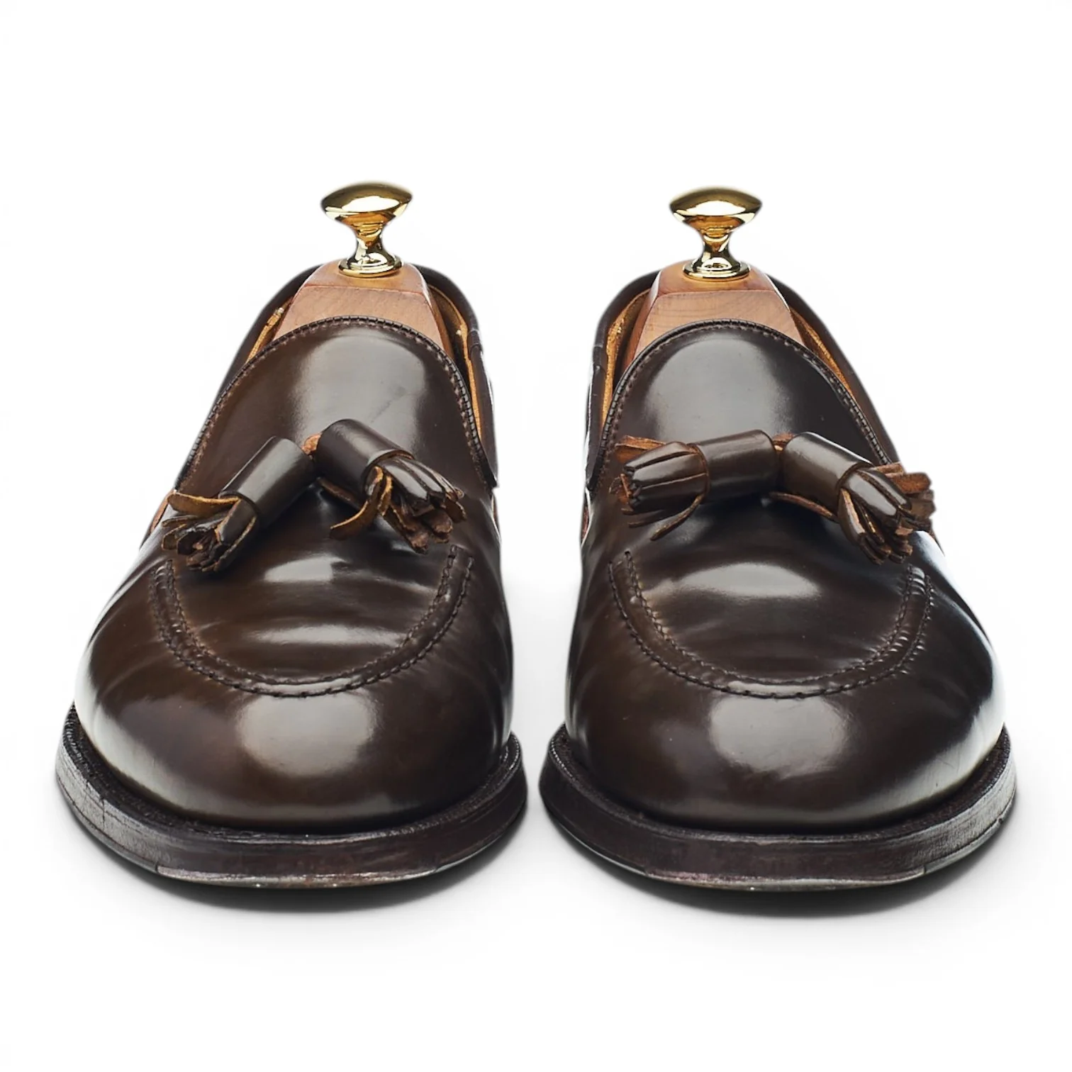 'Cavendish 2' Dark Brown Cordovan Leather Tassel Loafers UK 6.5 E - Image 2