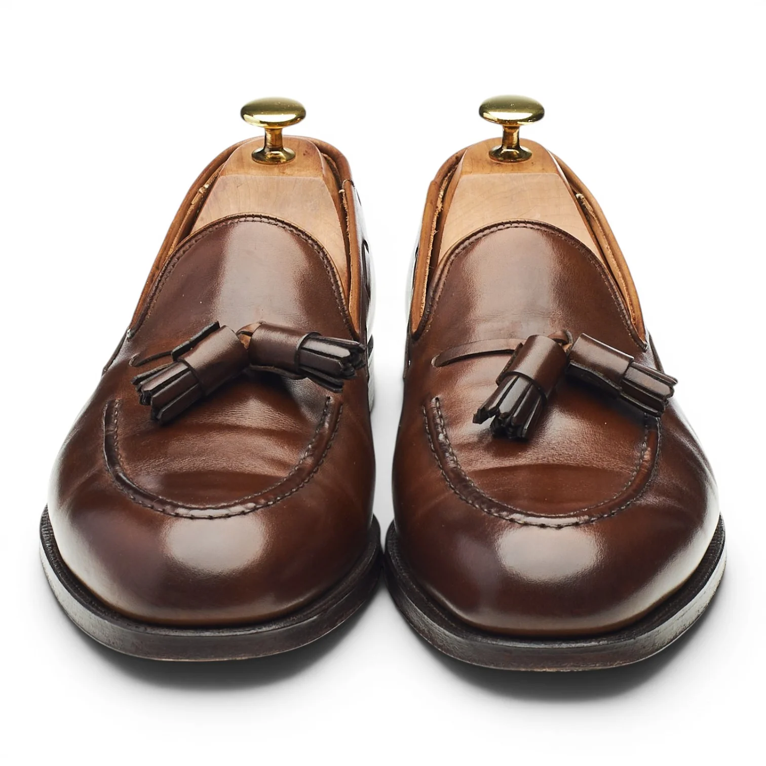 'Cavendish 2' Dark Brown Leather Tassel Loafers UK 8 E - Image 2