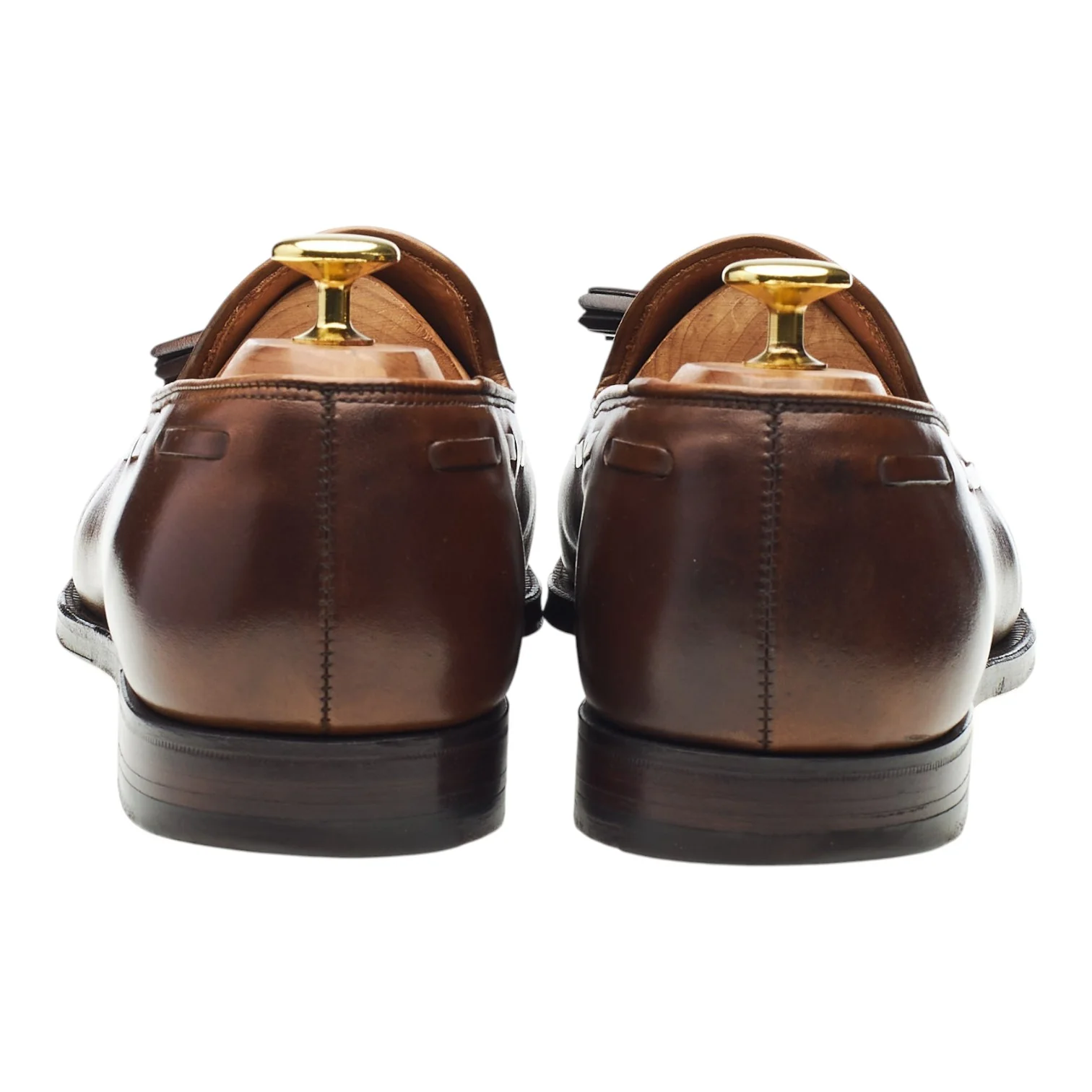 'Cavendish 2' Dark Brown Leather Tassel Loafers UK 8 E - Image 4
